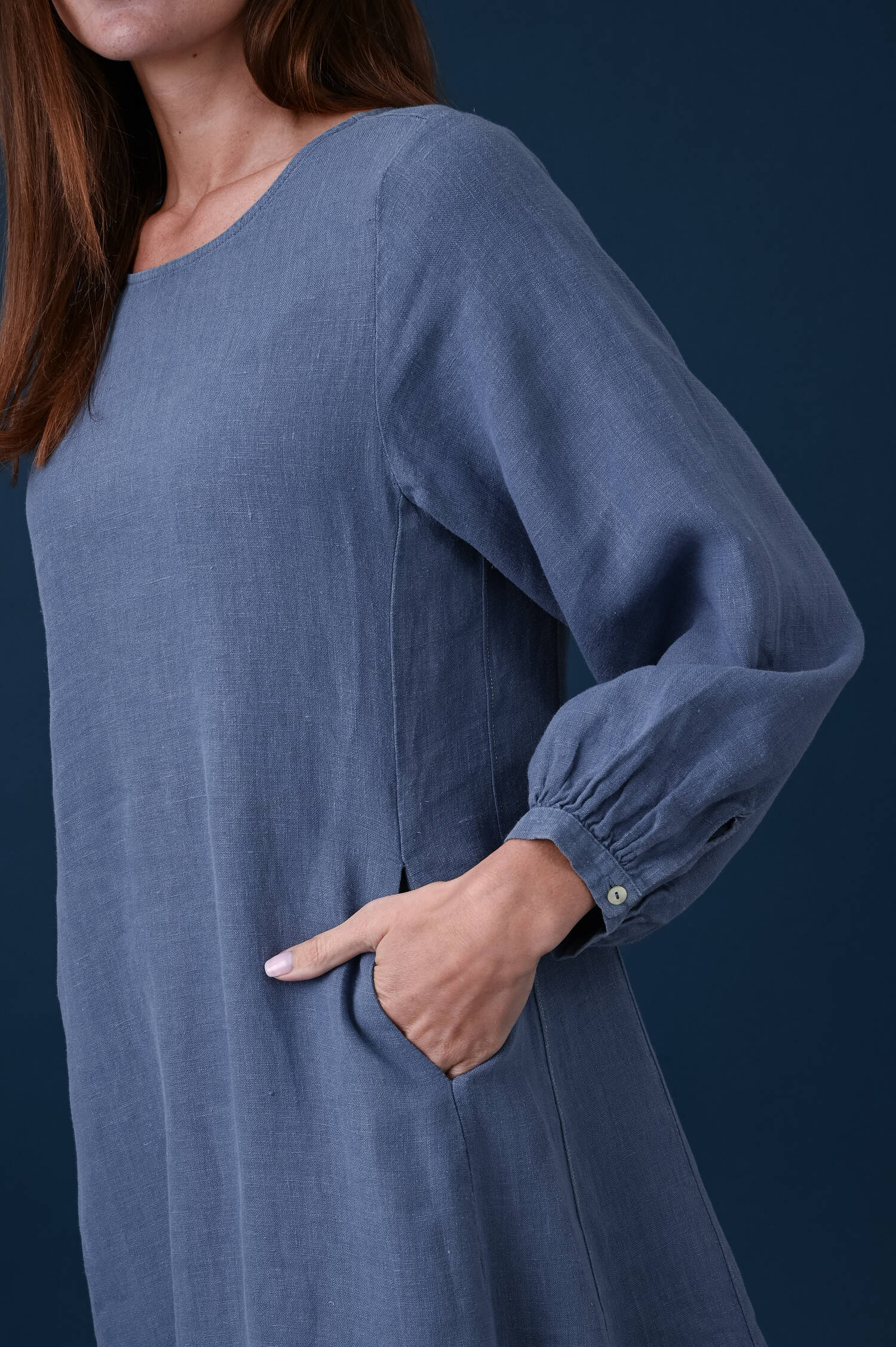 Leinenkleid in Surfblau