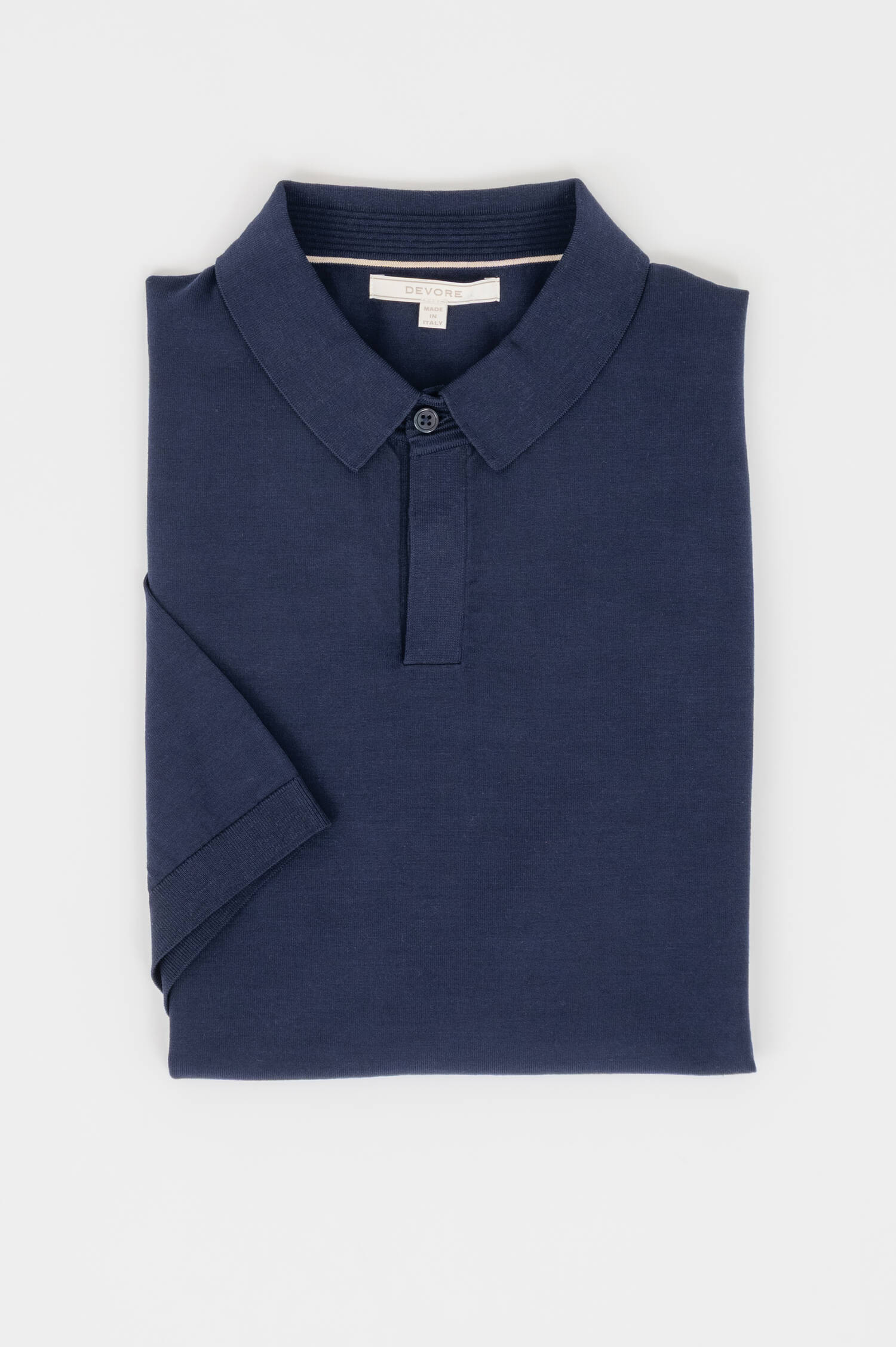 Leinenmix Polo SILK ICE CREPE in Dunkelblau