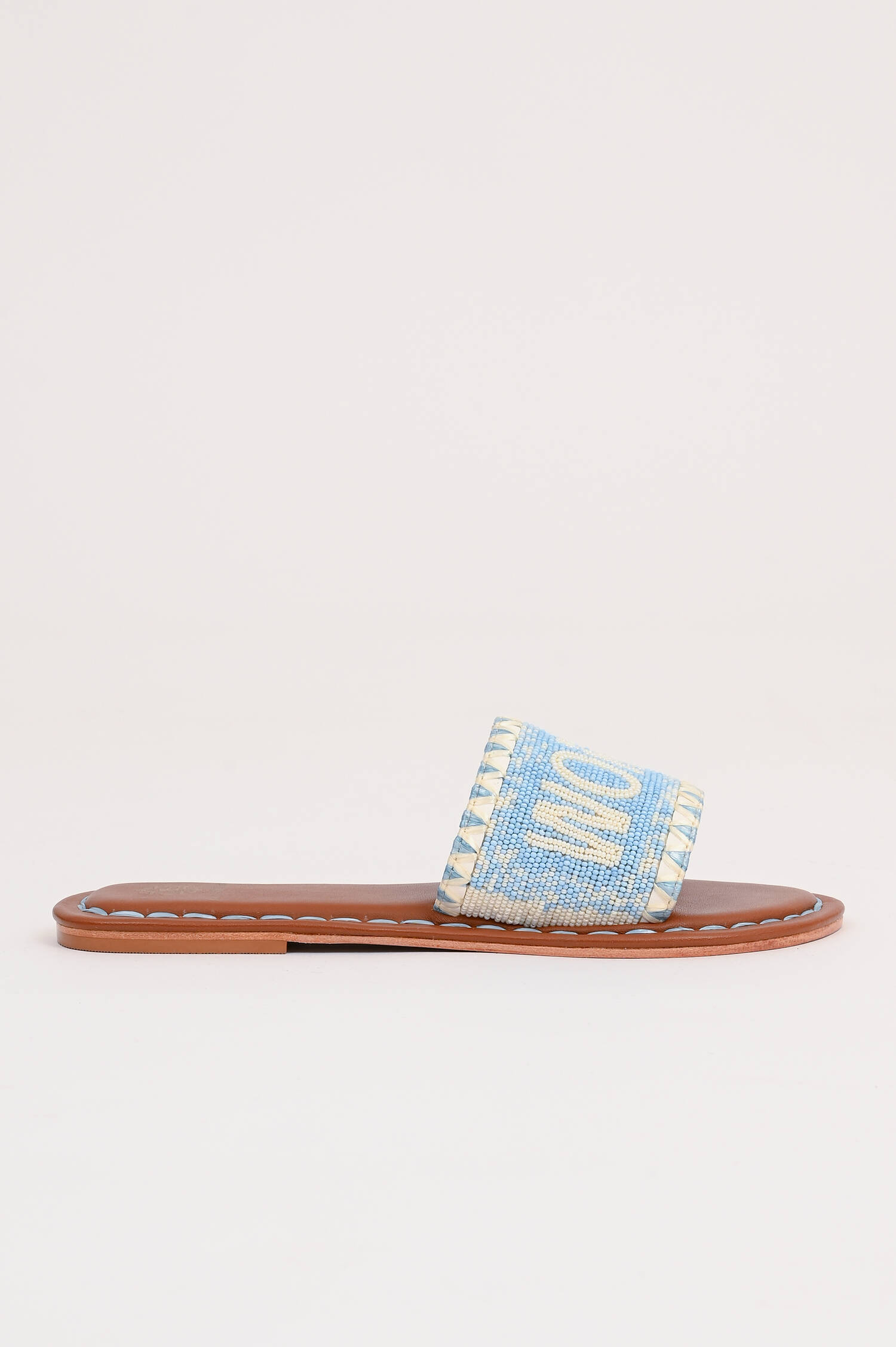 Pantoletten WÖRTHERSEE in Hellblau/Off-White