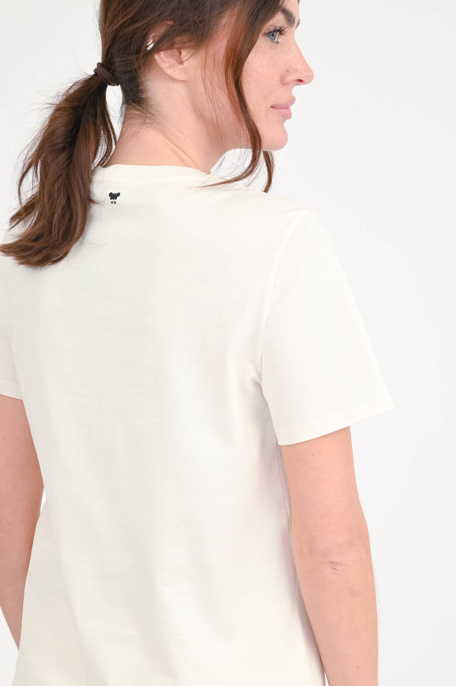 Shirt mit MON AMOUR Stickerei in Elfenbein