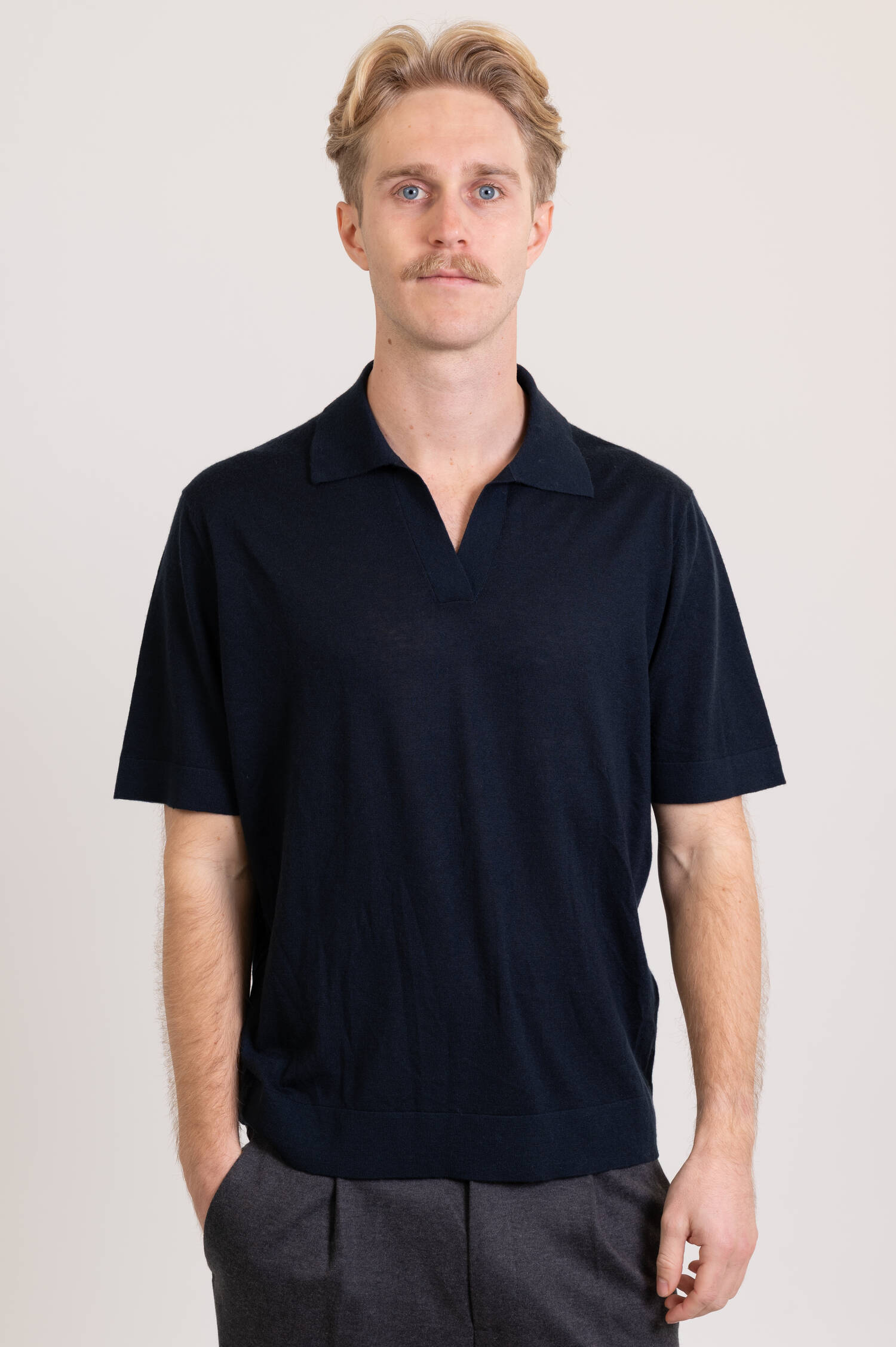 Cashmere Polo-Shirt PETER in Navy