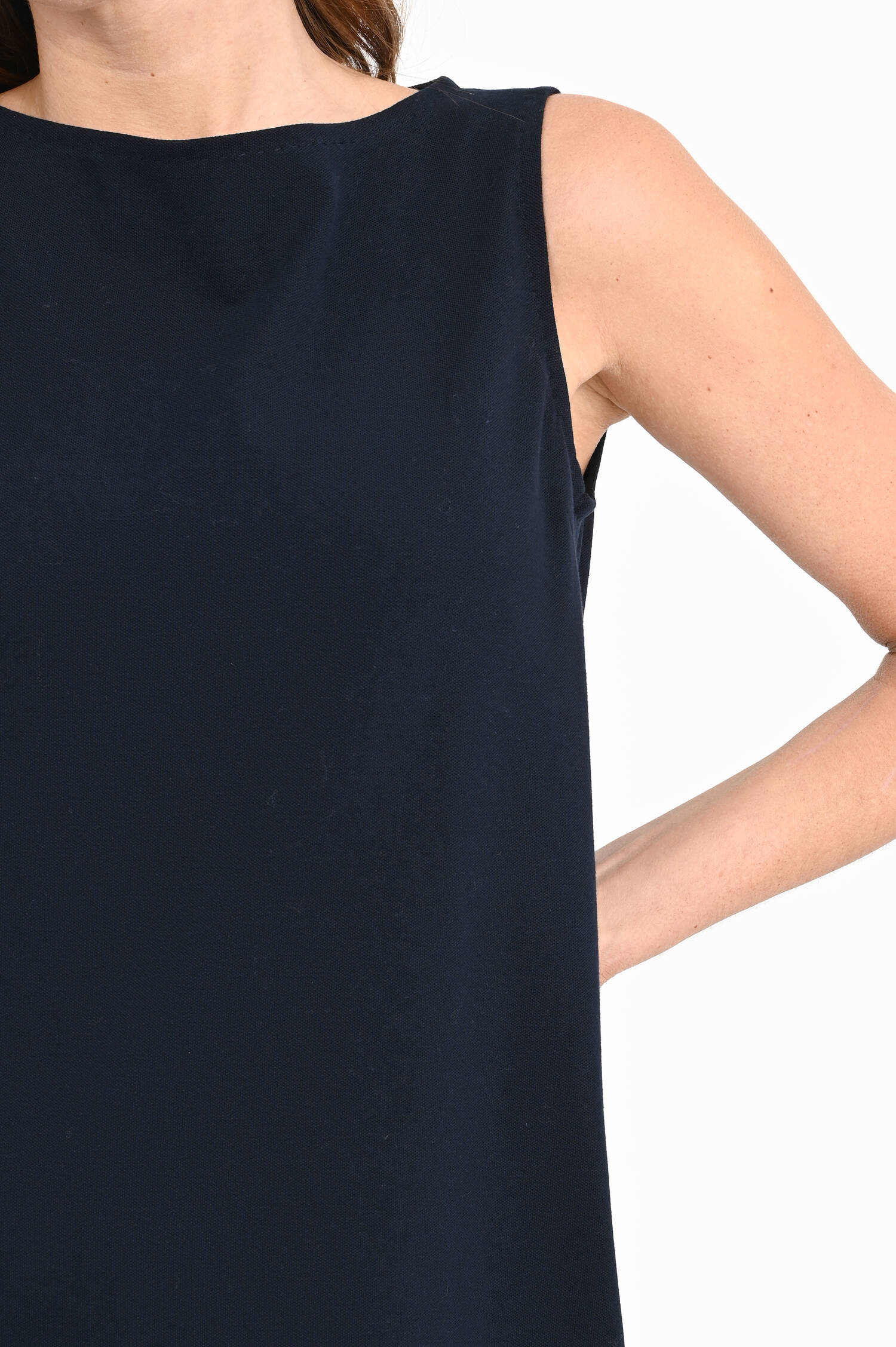 Piqué-Kleid aus Baumwollle in Blue Navy Piqué-Kleid aus Baumwollle in Blue Navy