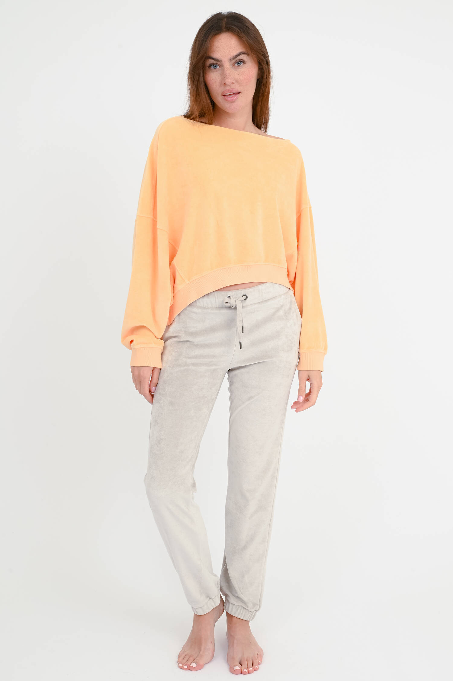 Cropped-Sweatshirt MARTI in Peach