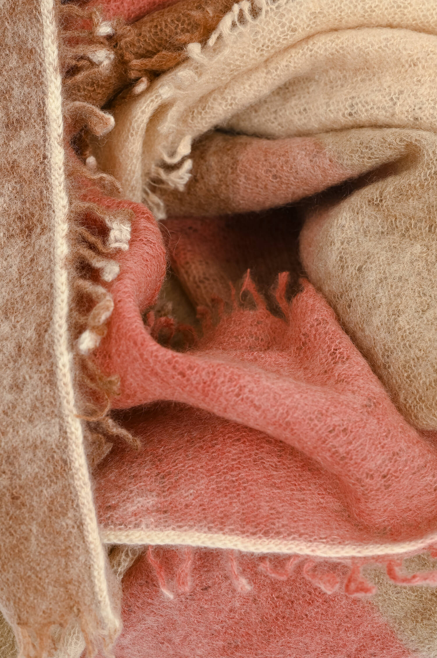 Cashmere-Schal in Braun/Rost gemustert