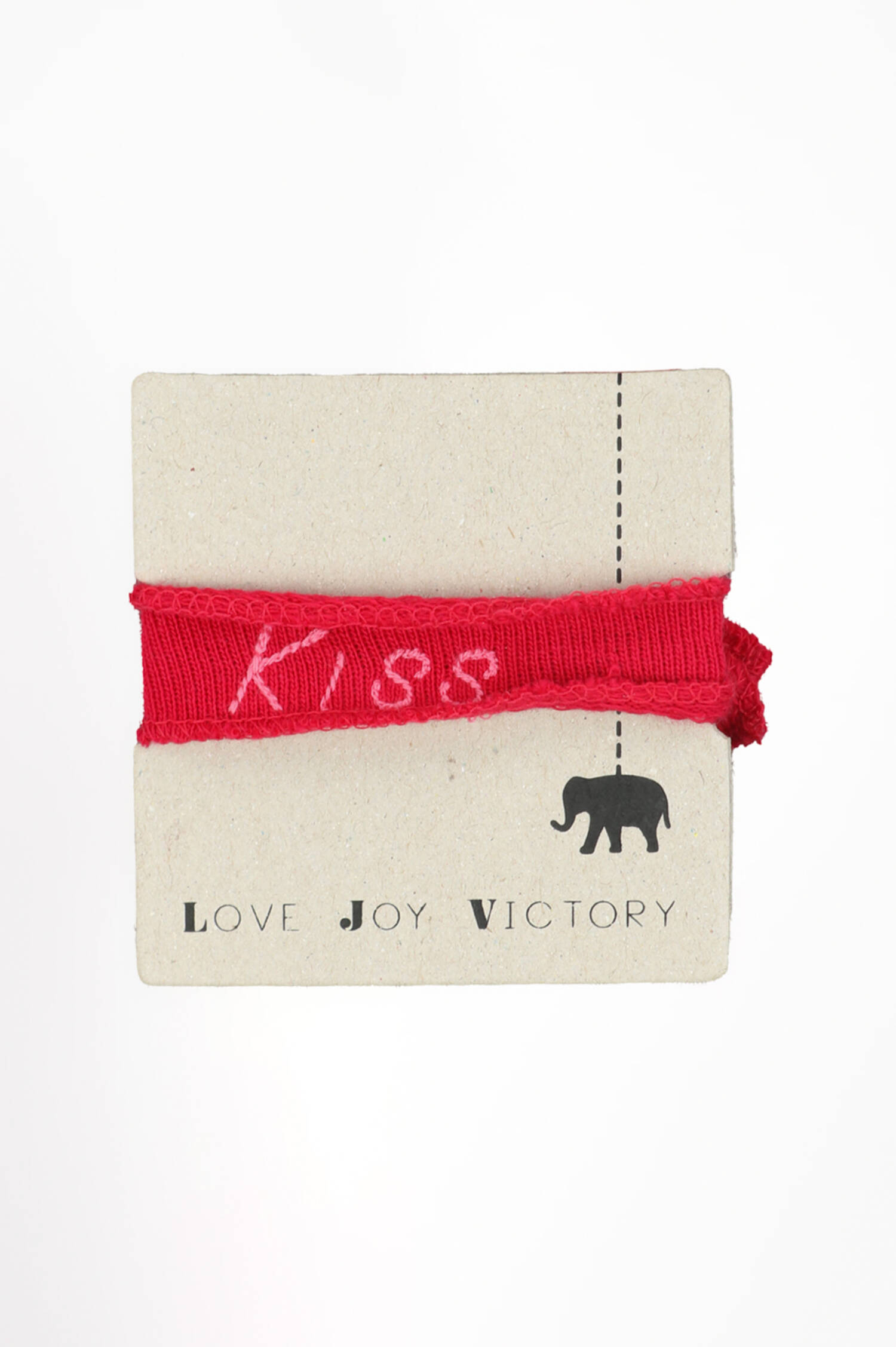 Armband aus Baumwolle -KISS in Rot