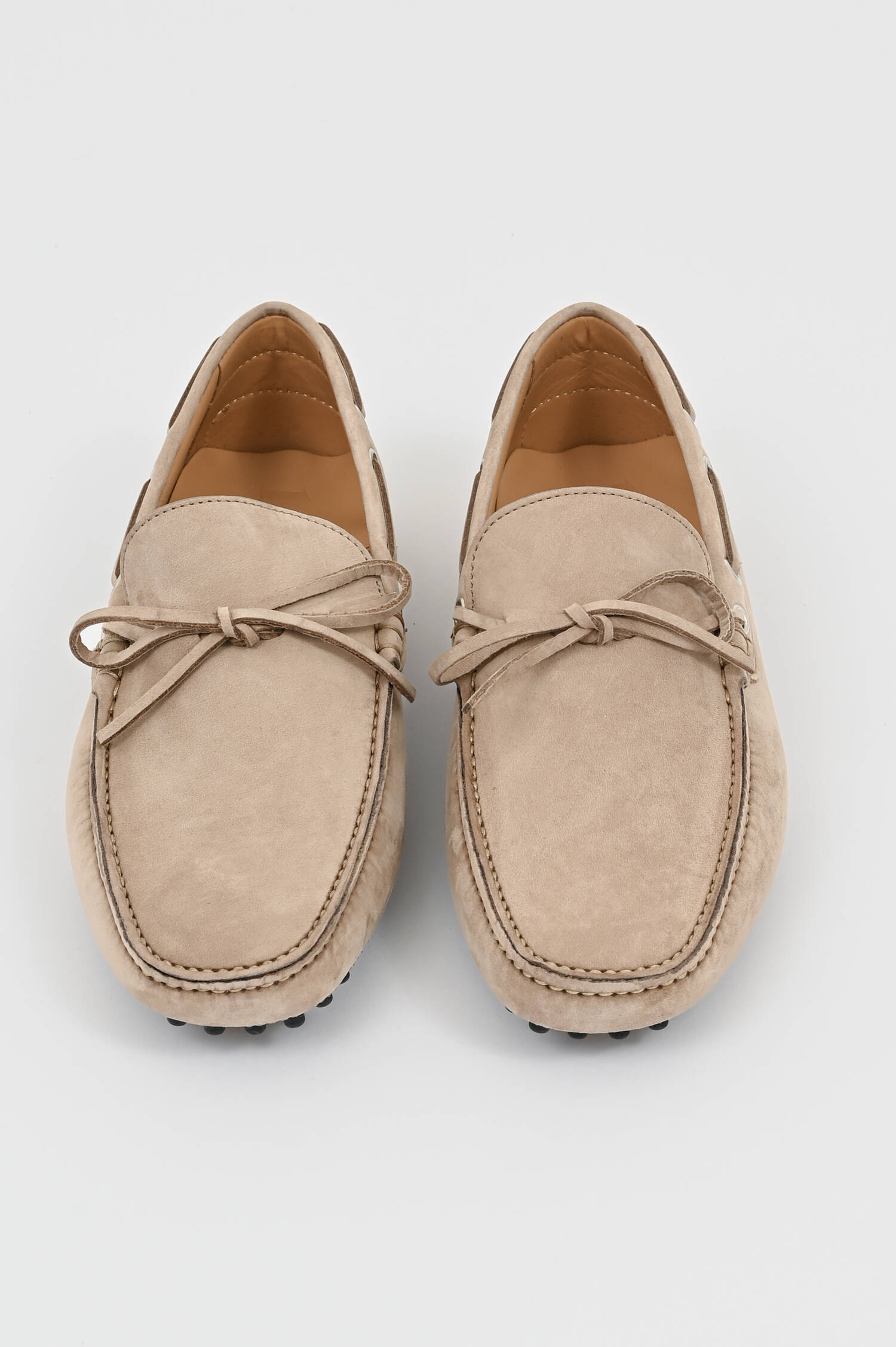 Veloursleder Mokkassins in Taupe