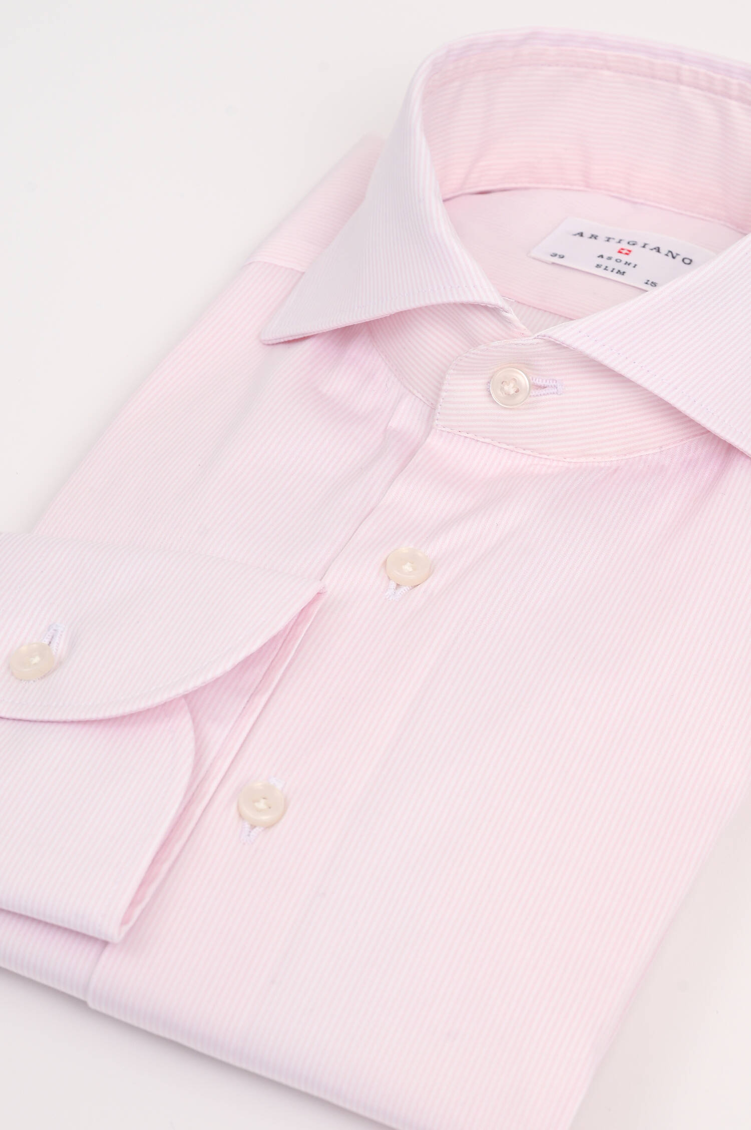 Slim Fit Hemd in Rosa/Weiß gestreift