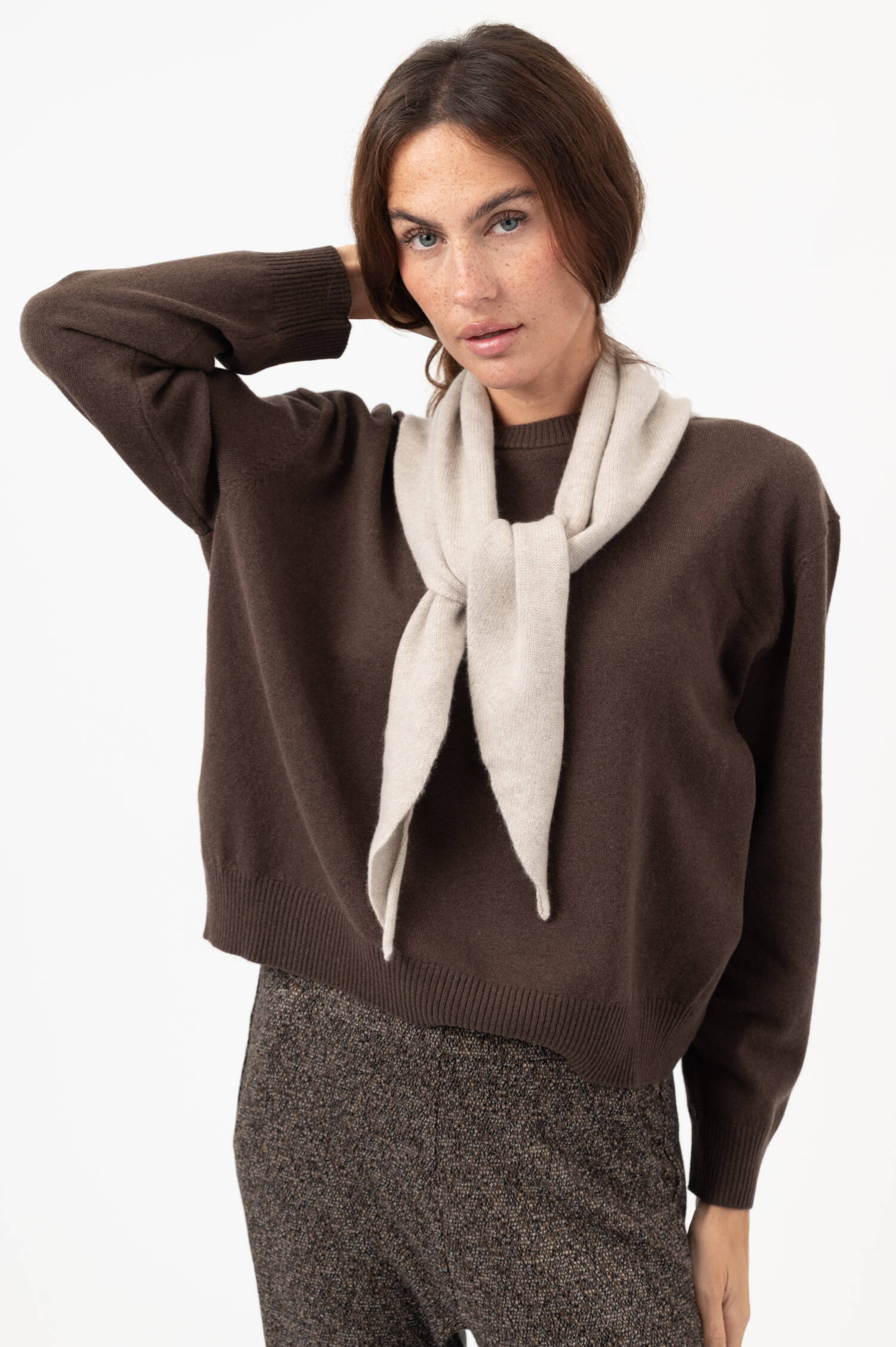 Cashmere Dreieckstuch FLORIANNE in Beige