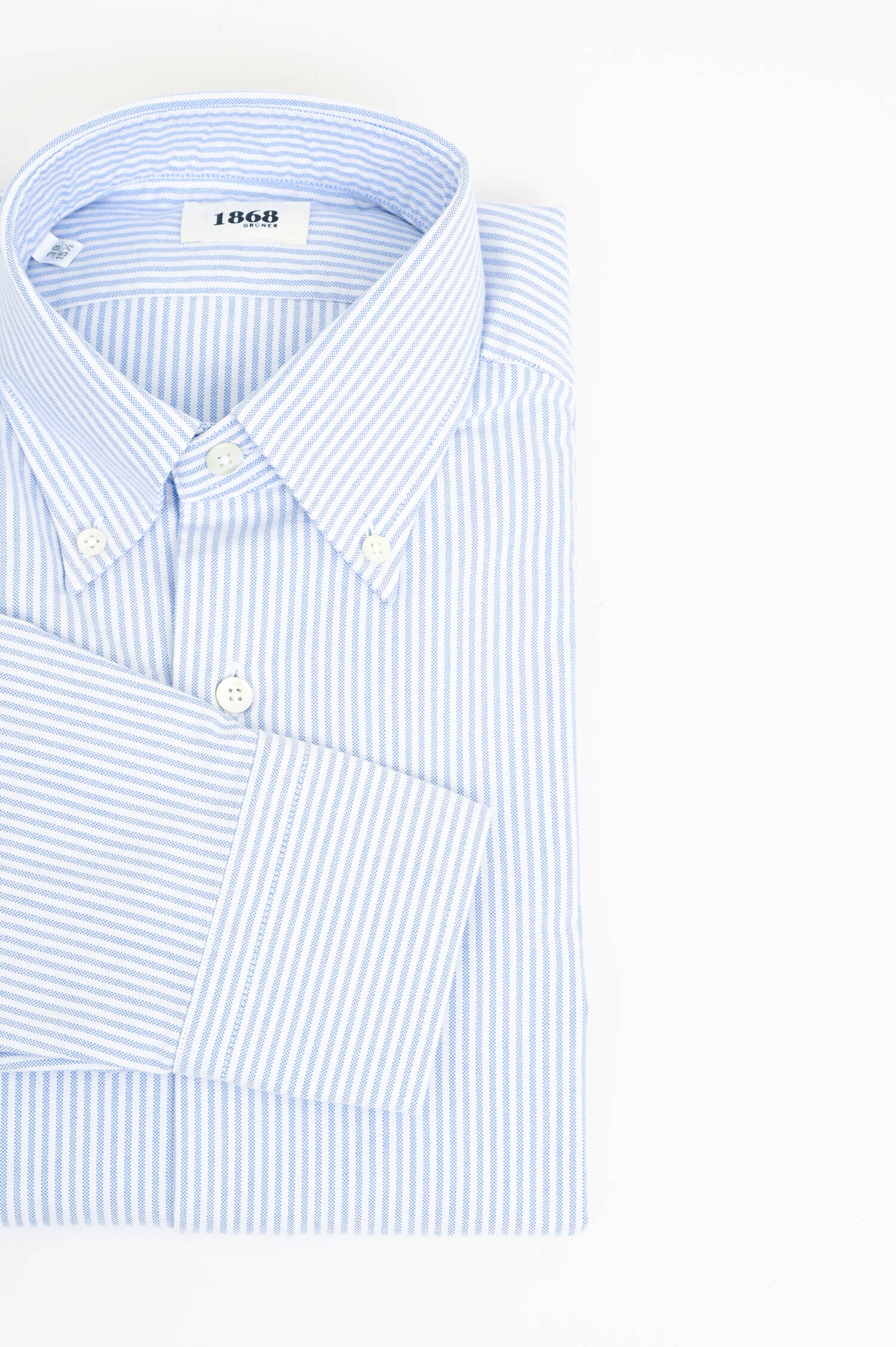 Gestreiftes Oxford Hemd in Weiß/Hellblau