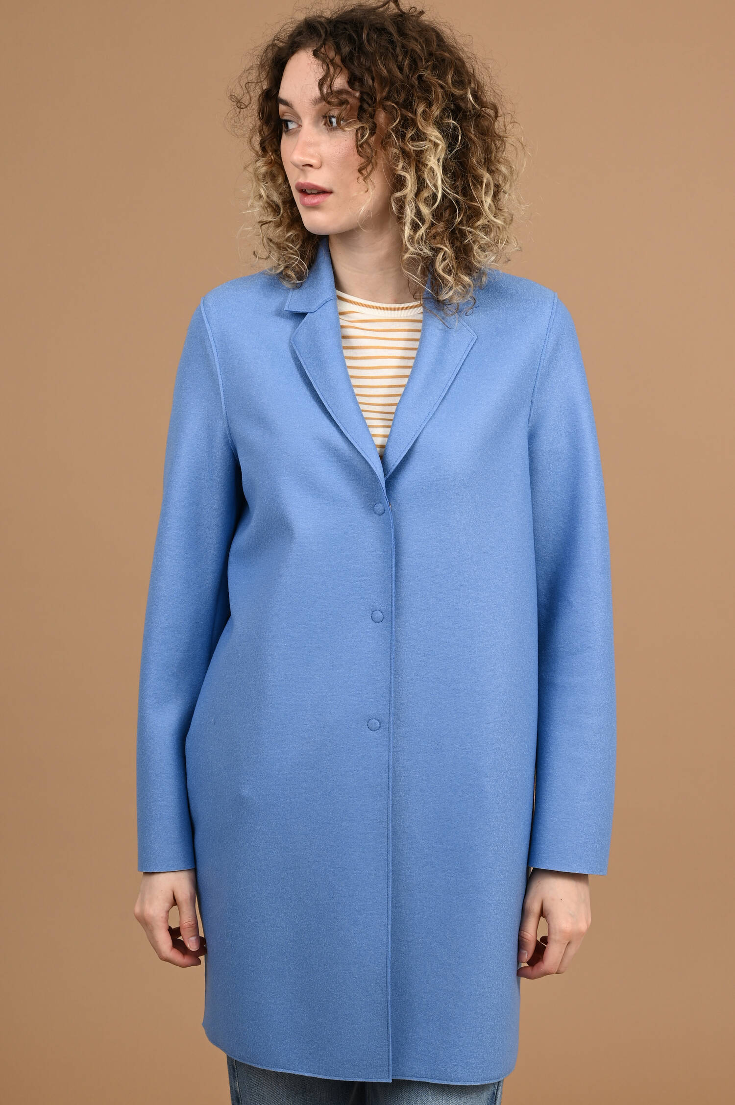 Wollmantel COCOON in Azure Blau