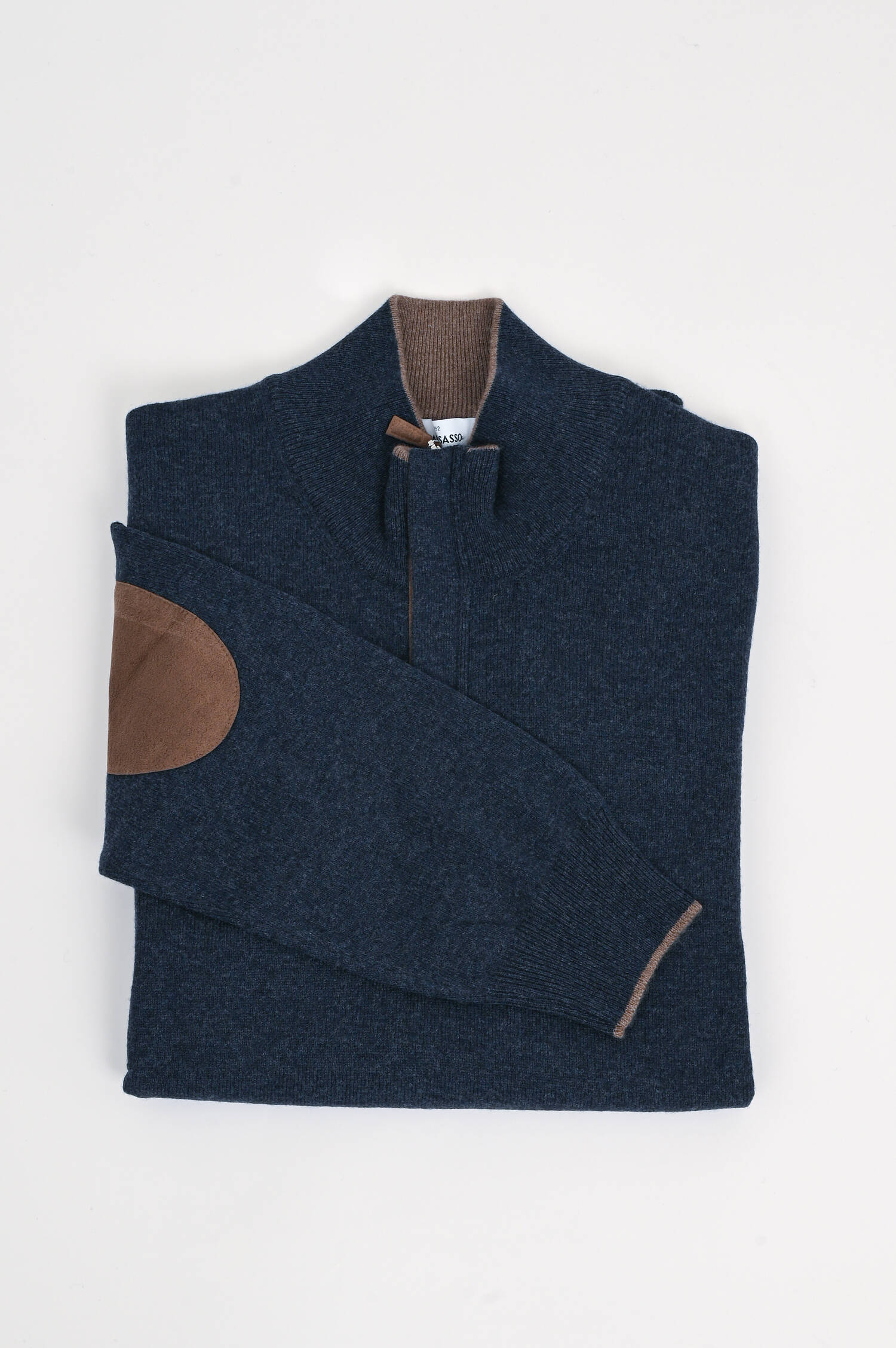 Strickpullover mit Reißverschluss in Dunkelblau