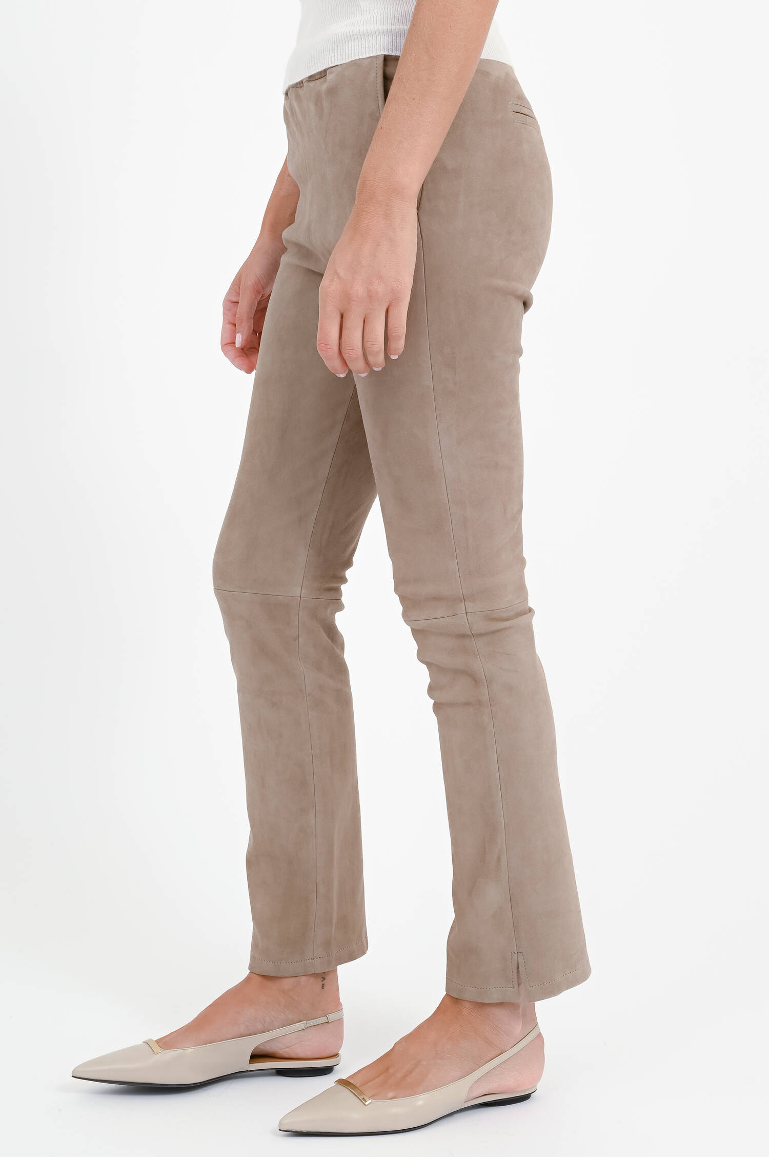 Lederhose KAMILLA in Grey Taupe