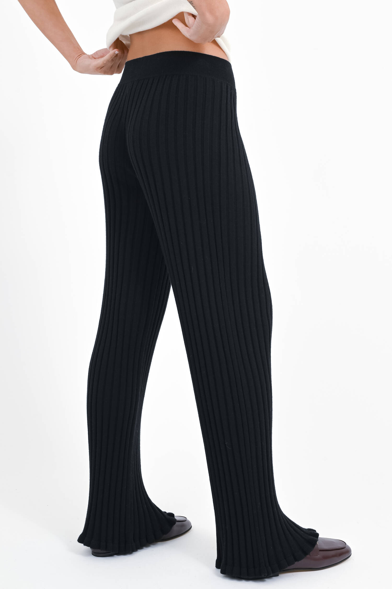 Hose aus Baumwoll-Cashmere-Mix in Schwarz