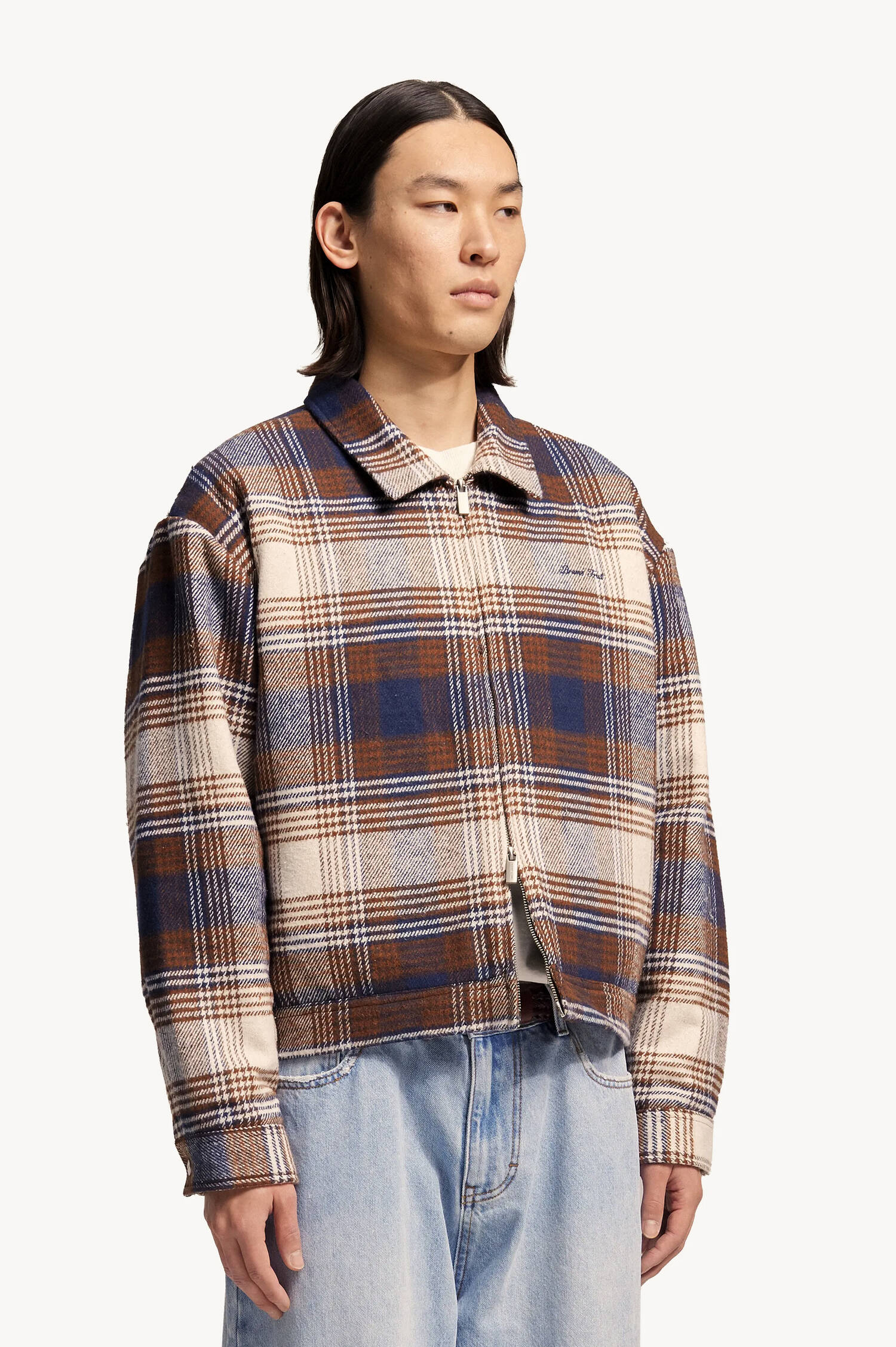 Flanell-Jacke in Braun/Navy kariert Flanell-Jacke in Braun/Navy kariert