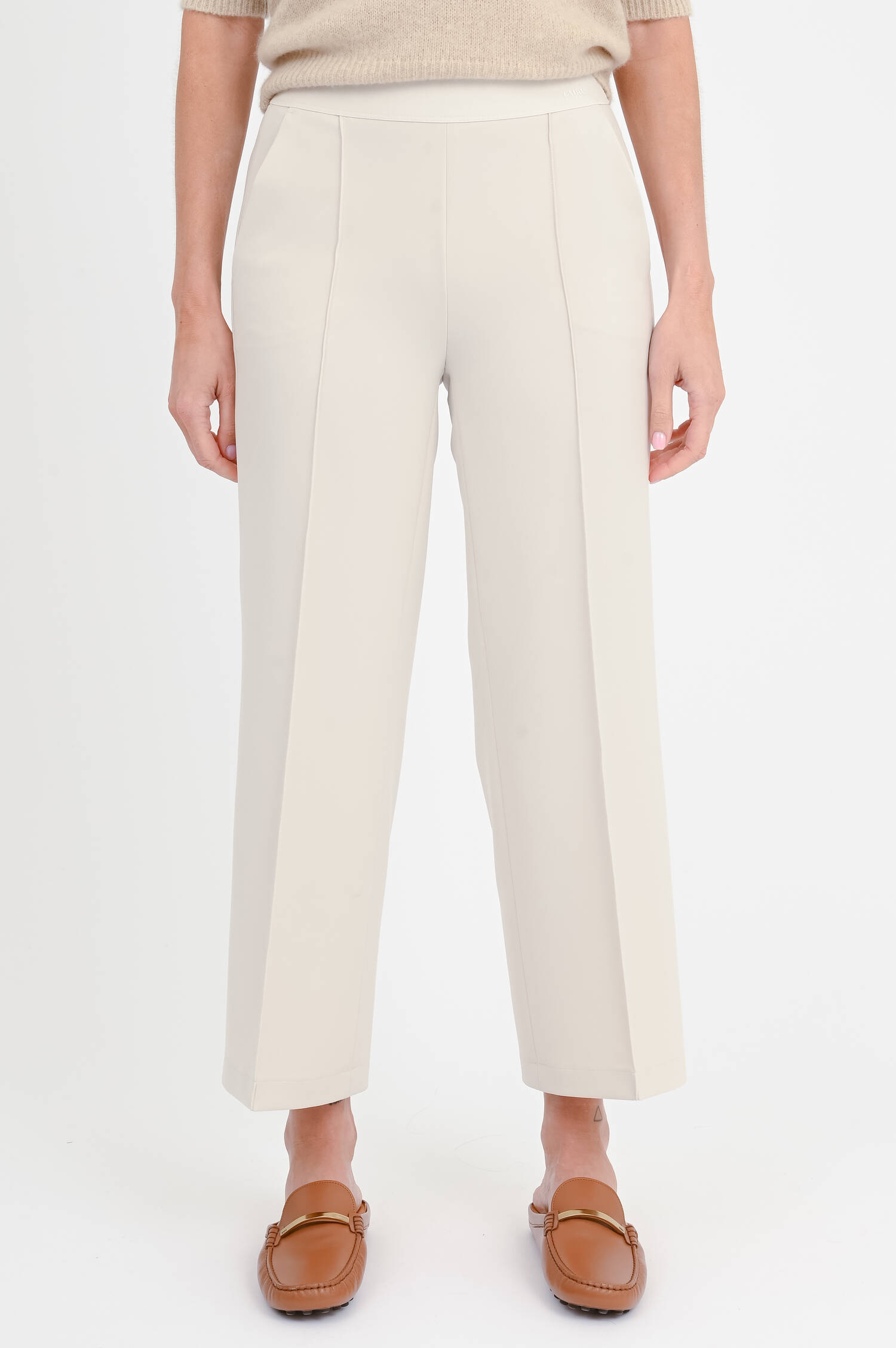 Hose mit dekorativen Gummizug in Creme Hose mit dekorativen Gummizug in Creme