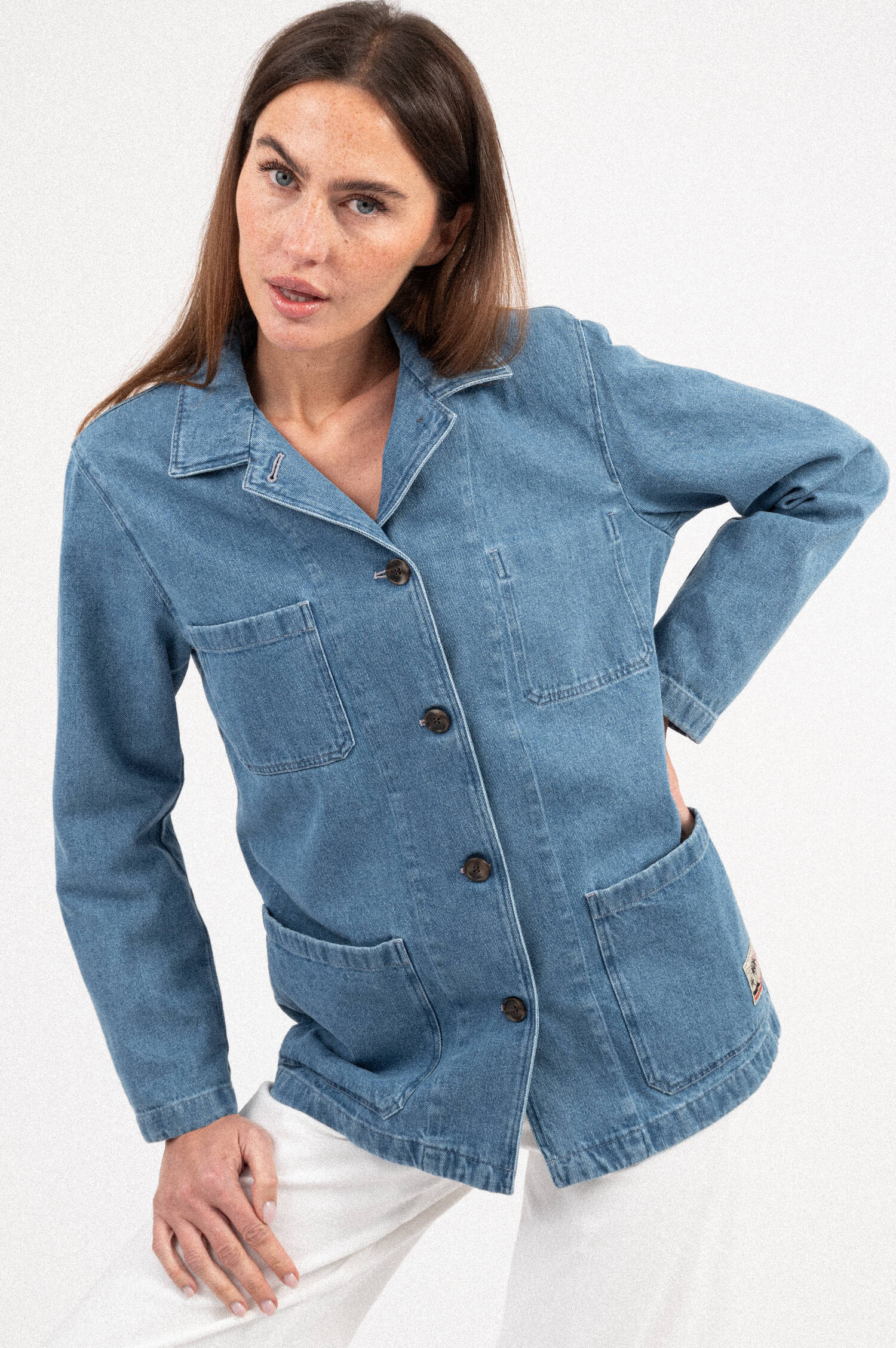 Jeansjacke in Mittelblau