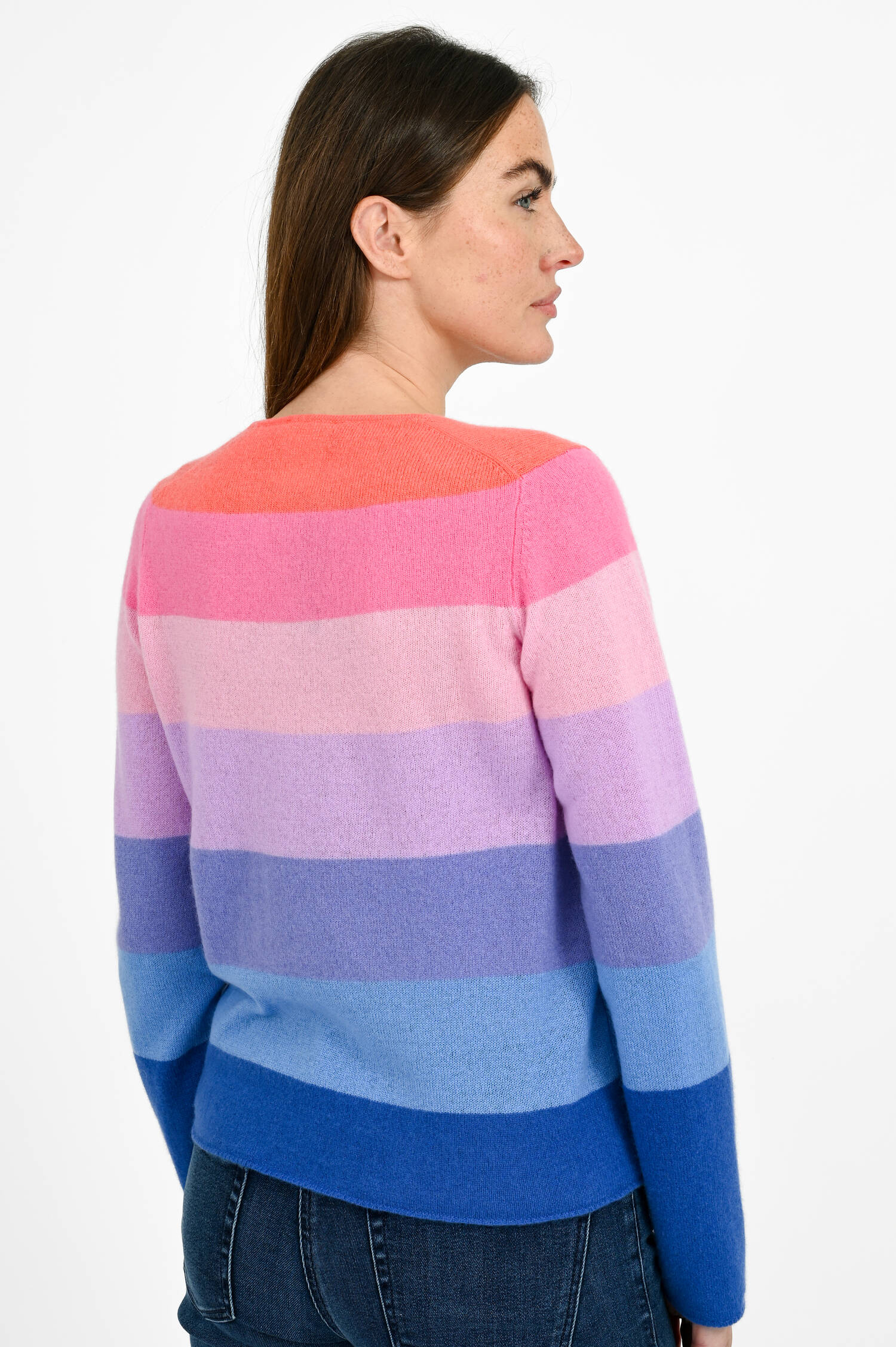 Color-Blocking Cashmere Pullover in Multicolor