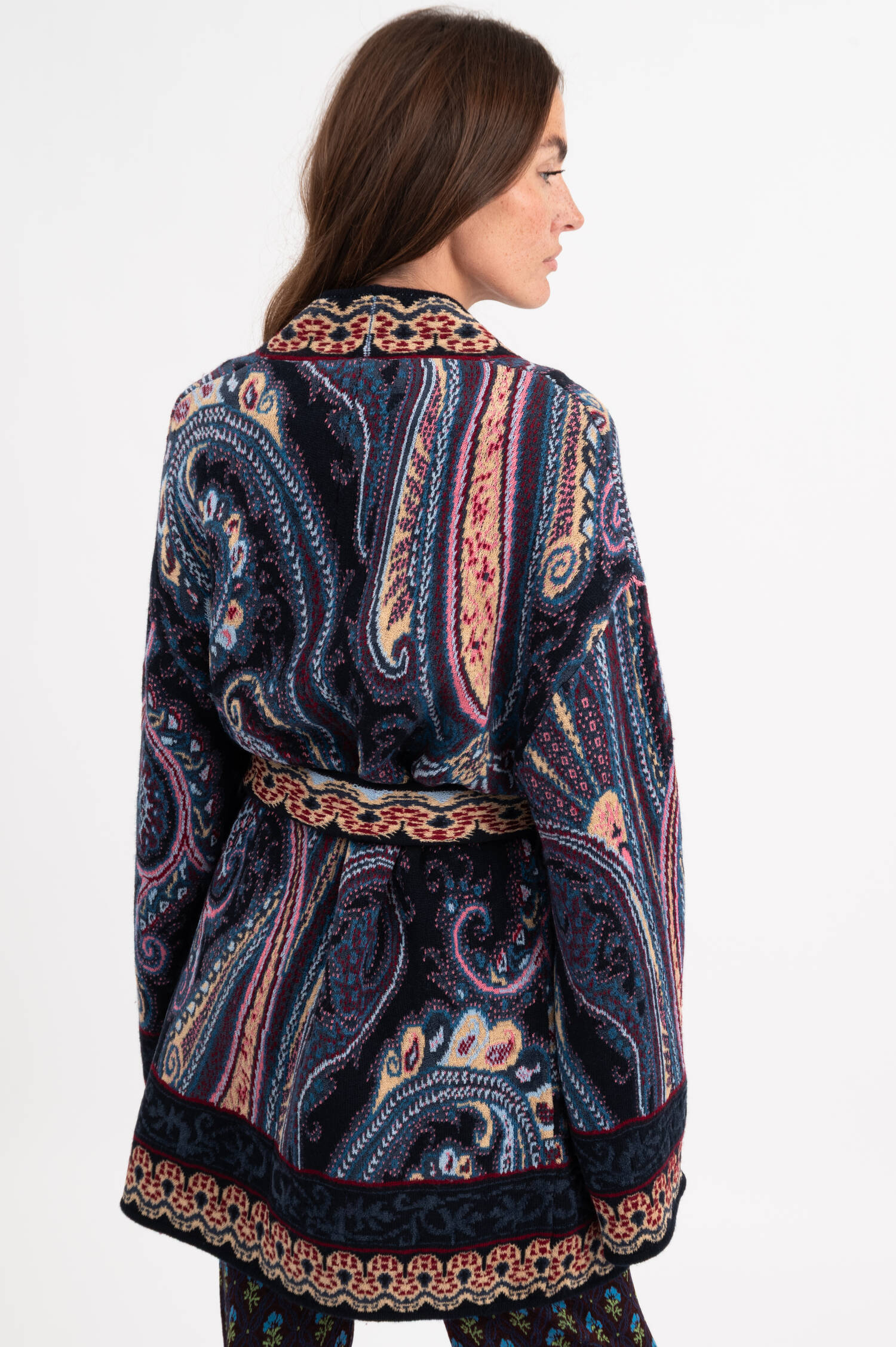 Kimono Cardigan mit Bindegürtel in Blau Kimono Cardigan mit Bindegürtel in Blau