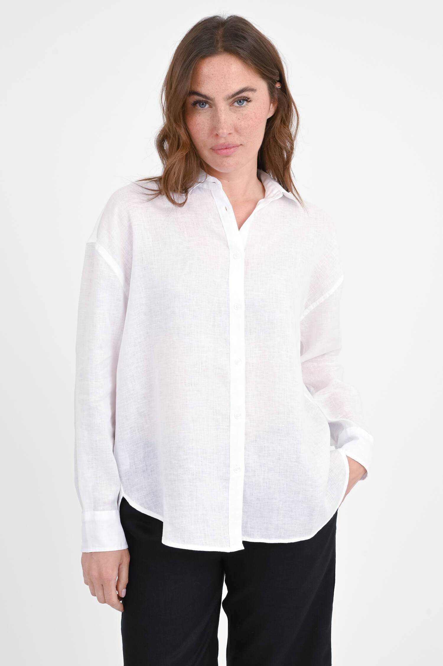 Leinenbluse DARIA in Weiß