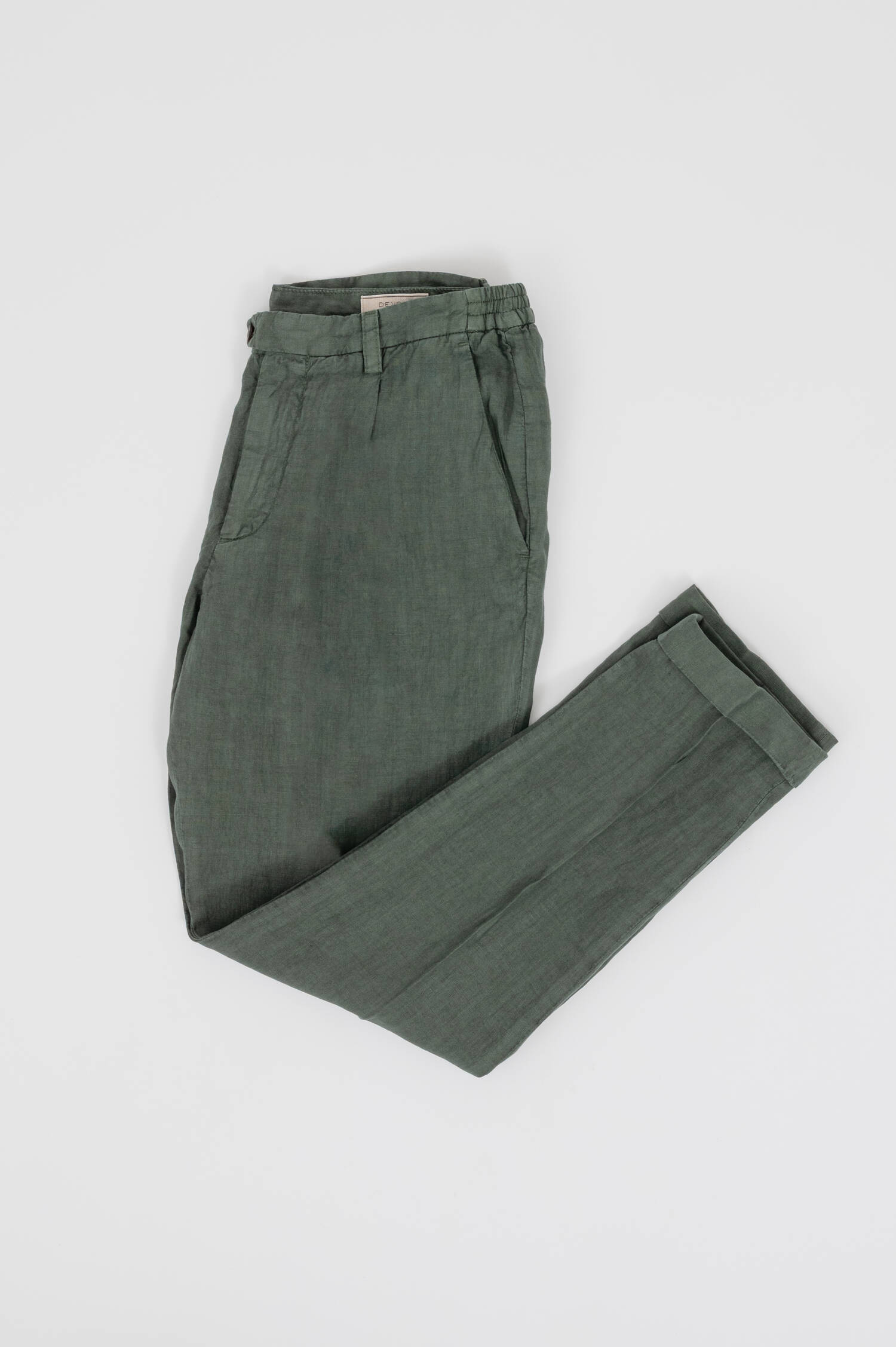 Leinen Hose in Dunkelgrün