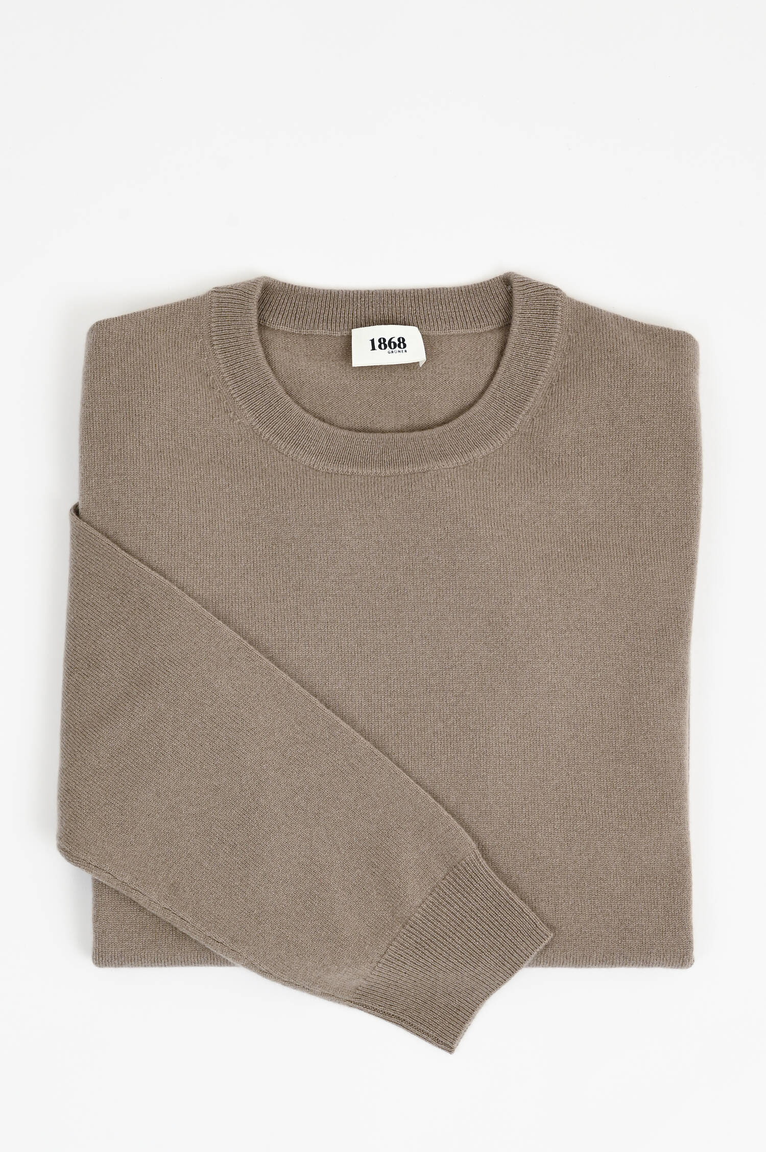 Cashmerepullover mit Rundhals in Roasted Cashew