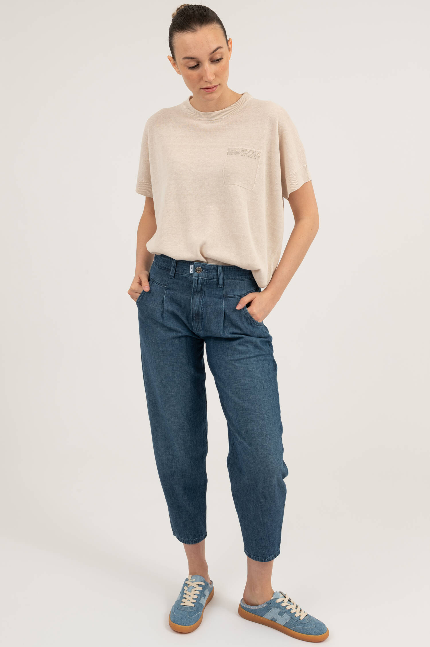 Jeans THE O SHAPE in Mittelblau