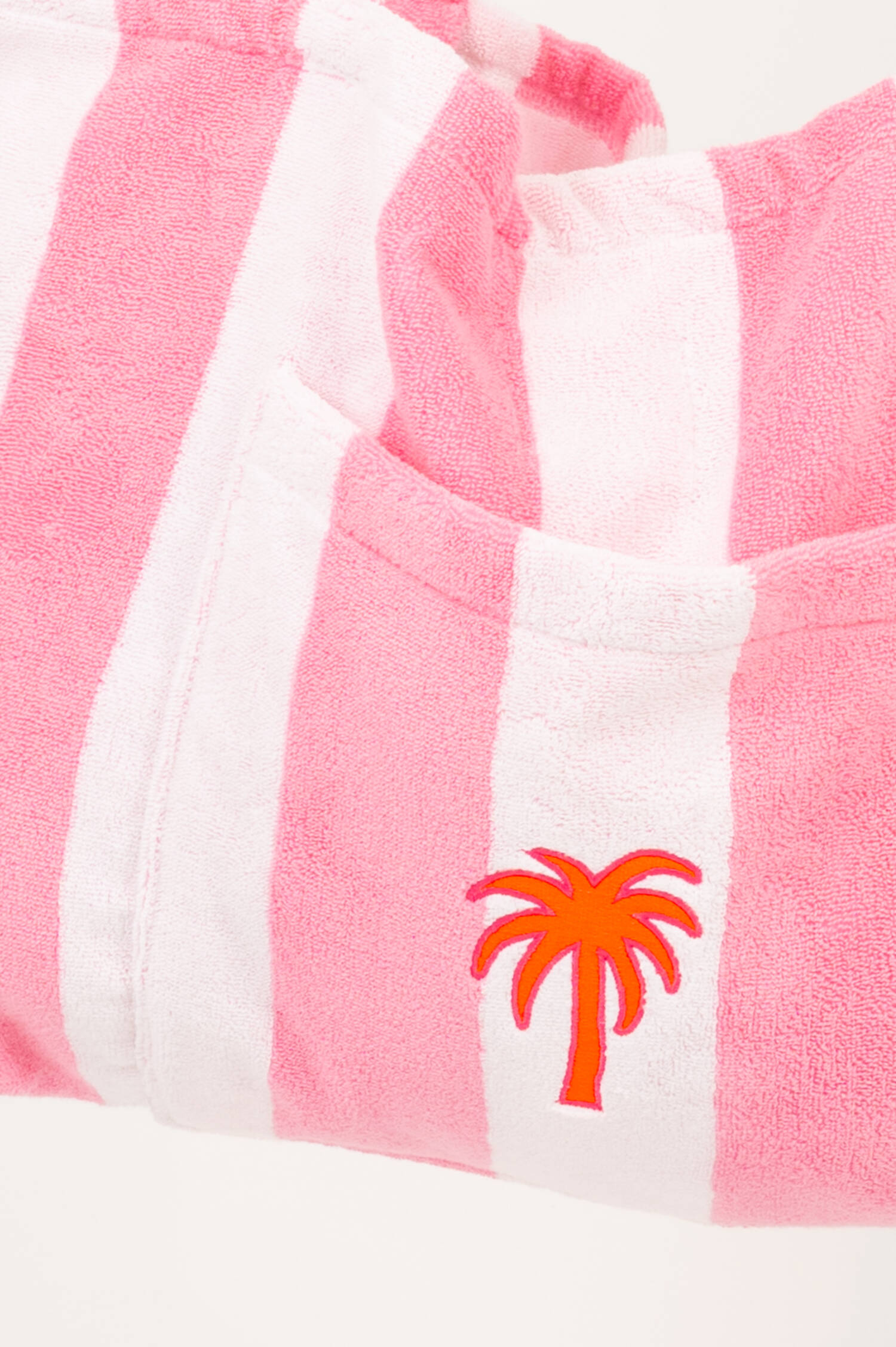 Frottee Strandtasche in Rosa/Weiß