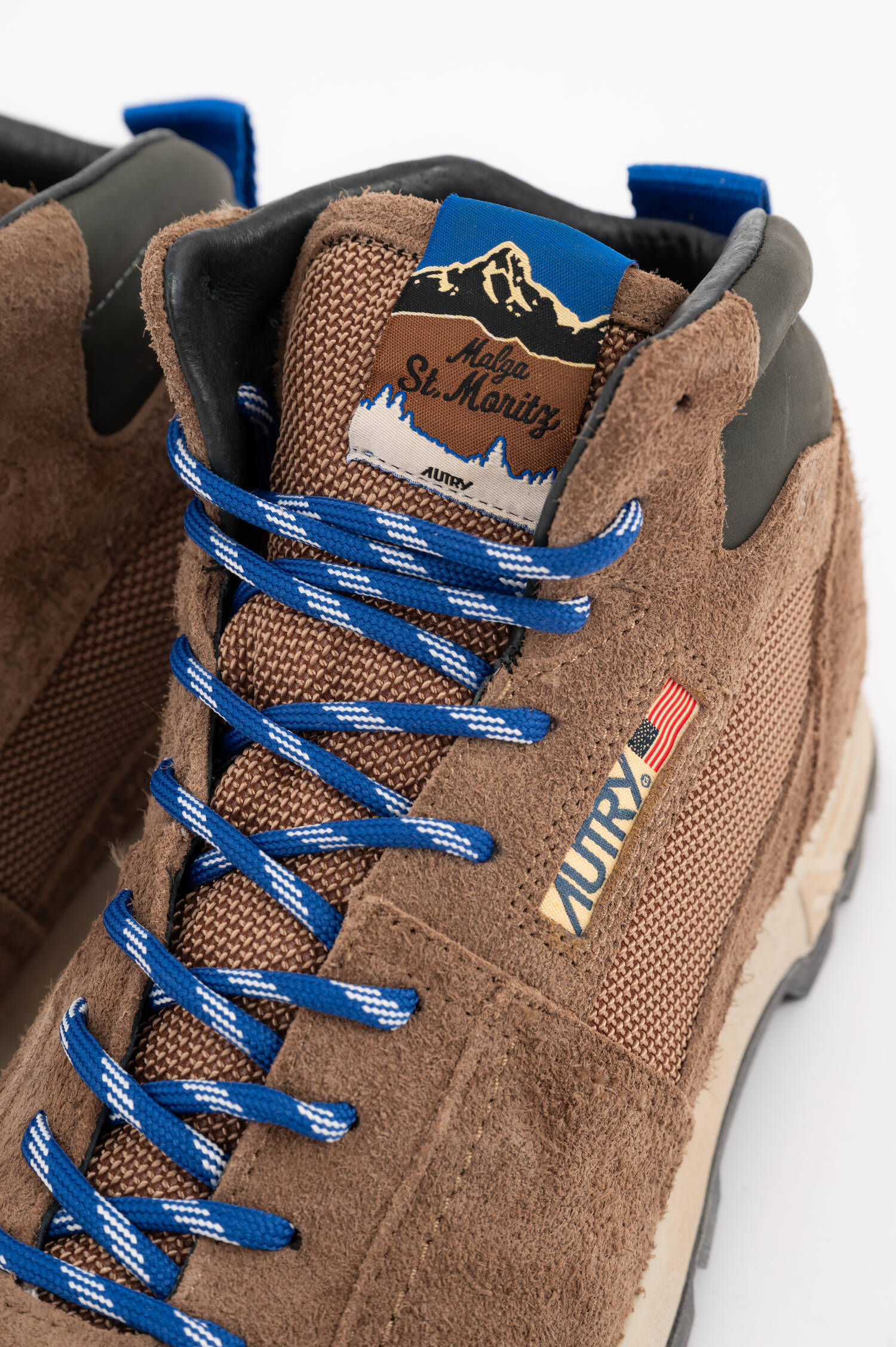 Suede Winterstiefel MALGA in Braun/Blau
