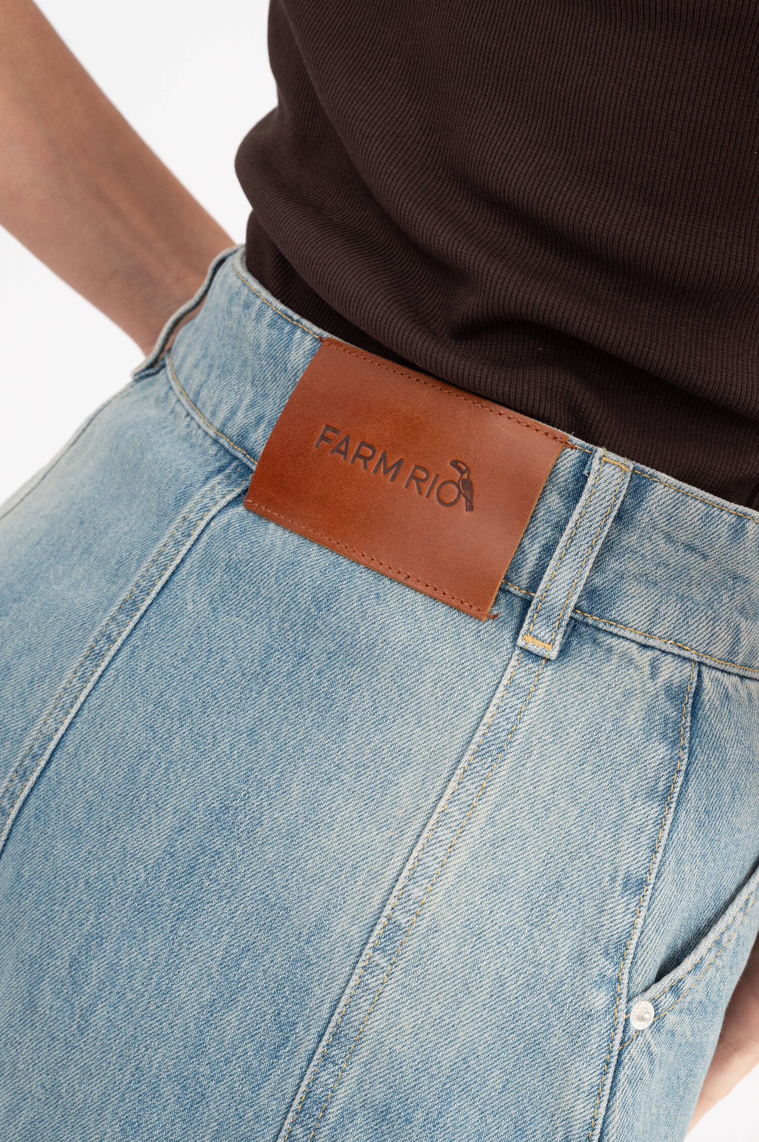 Denim Shorts mit Rüschen in Blau Denim Shorts mit Rüschen in Blau