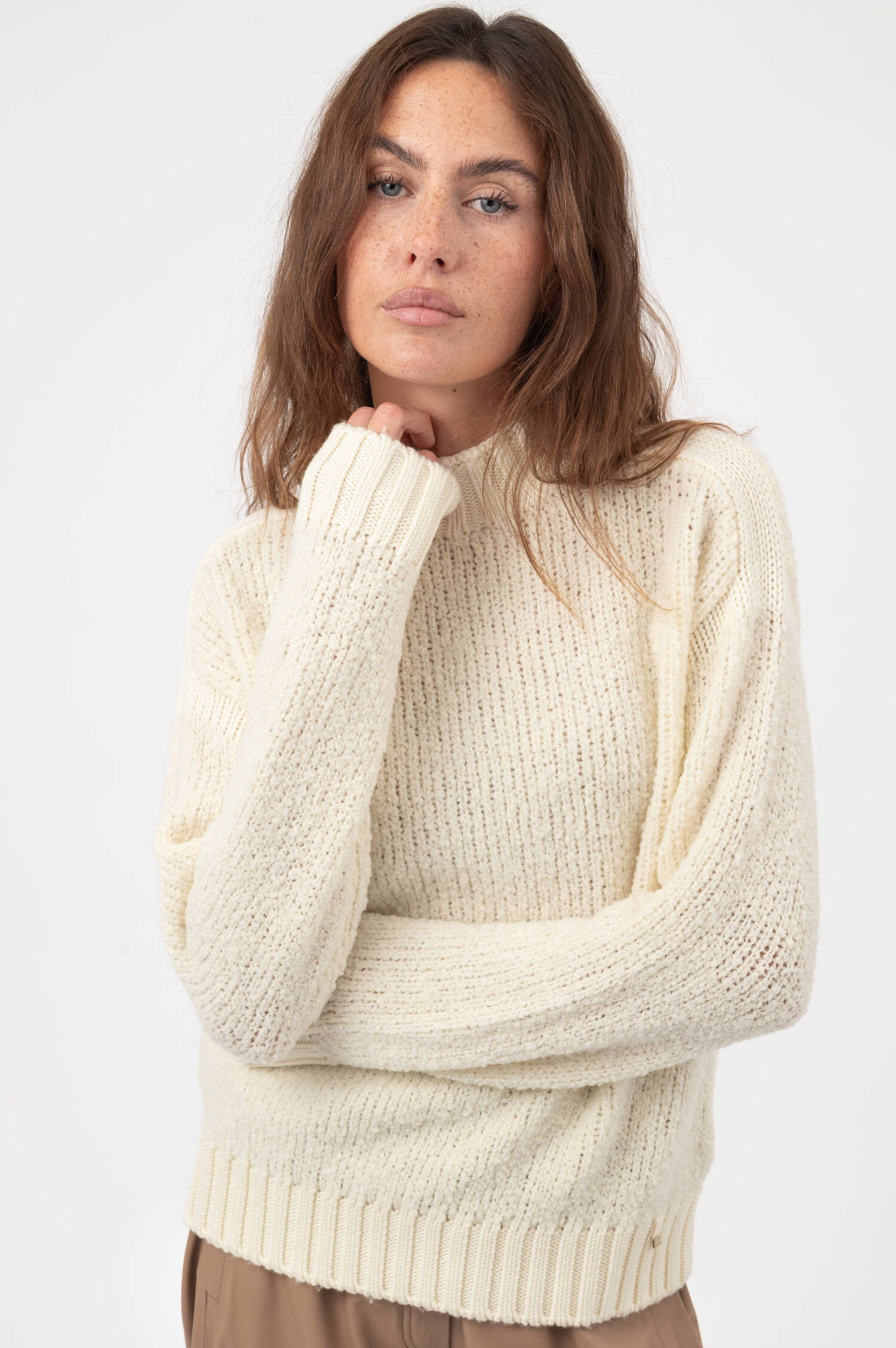 Woll-Mix-Pullover in Beige Woll-Mix-Pullover in Beige