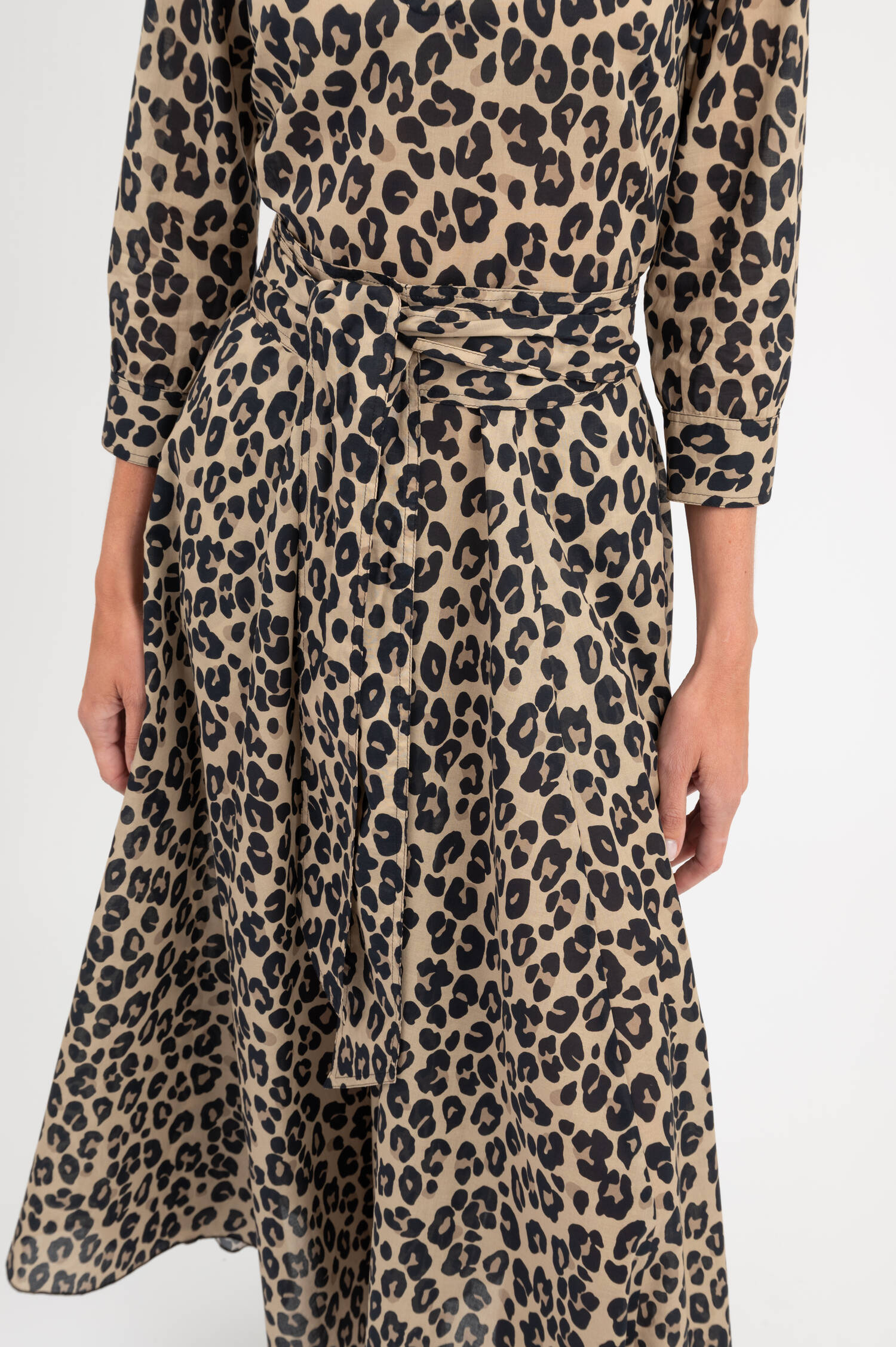 Baumwolle Kleid in Leo-Muster