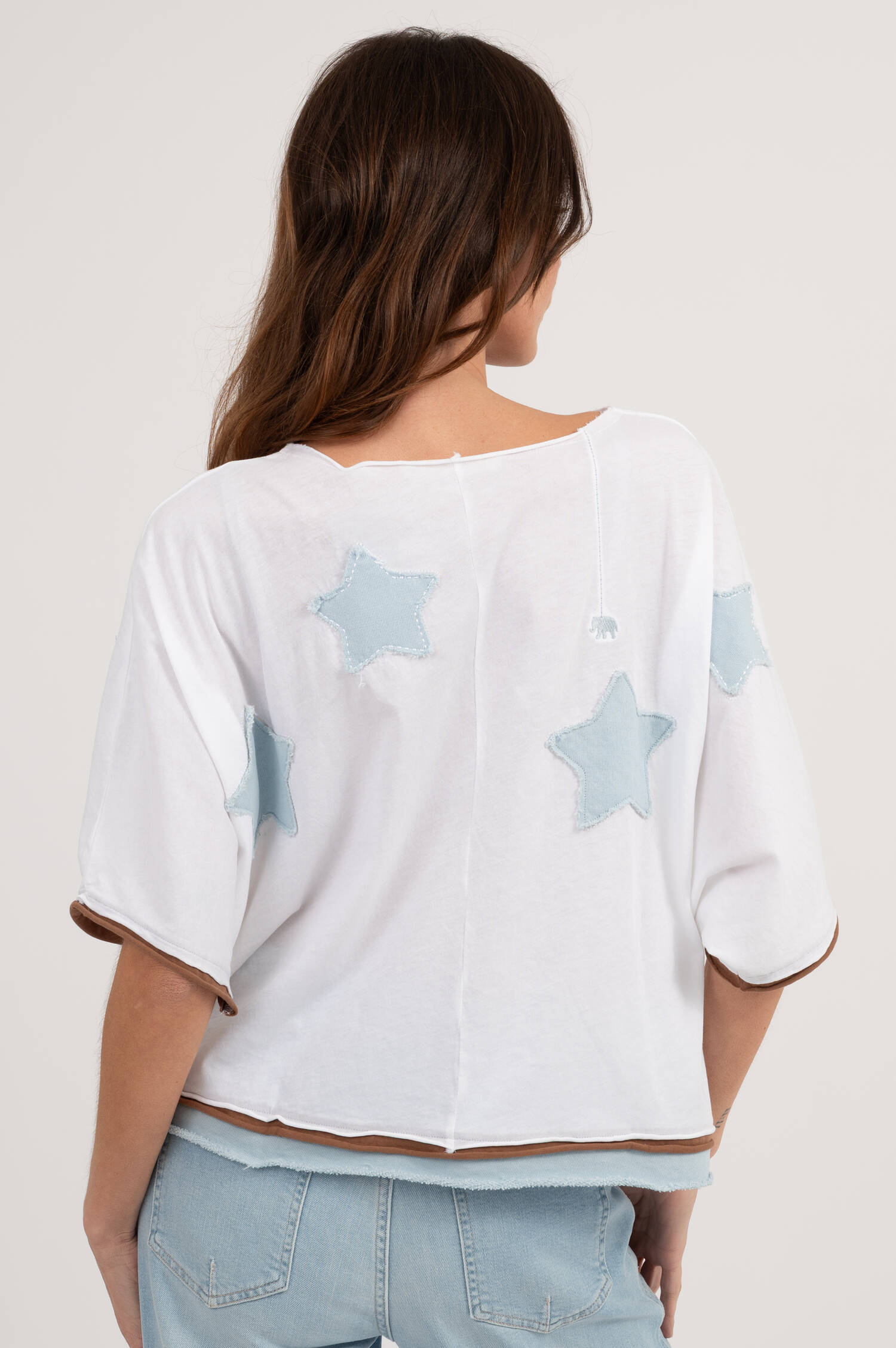 T-Shirt RUMBIA in Weiß/Eisblau/Braun T-Shirt RUMBIA in Weiß/Eisblau/Braun