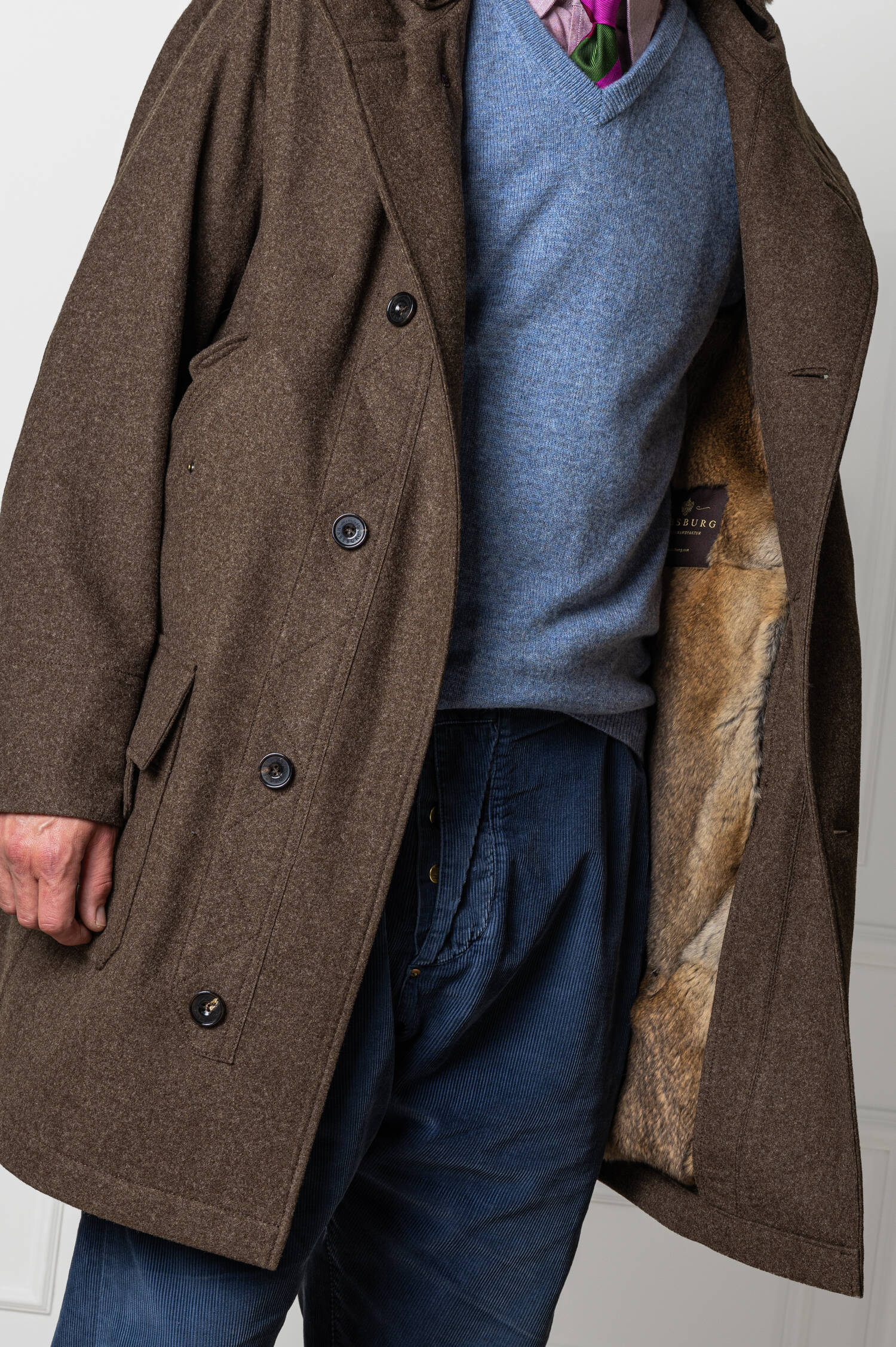Lodenparka SIGISMUND mit Echtfell in Braun Lodenparka SIGISMUND mit Echtfell in Braun