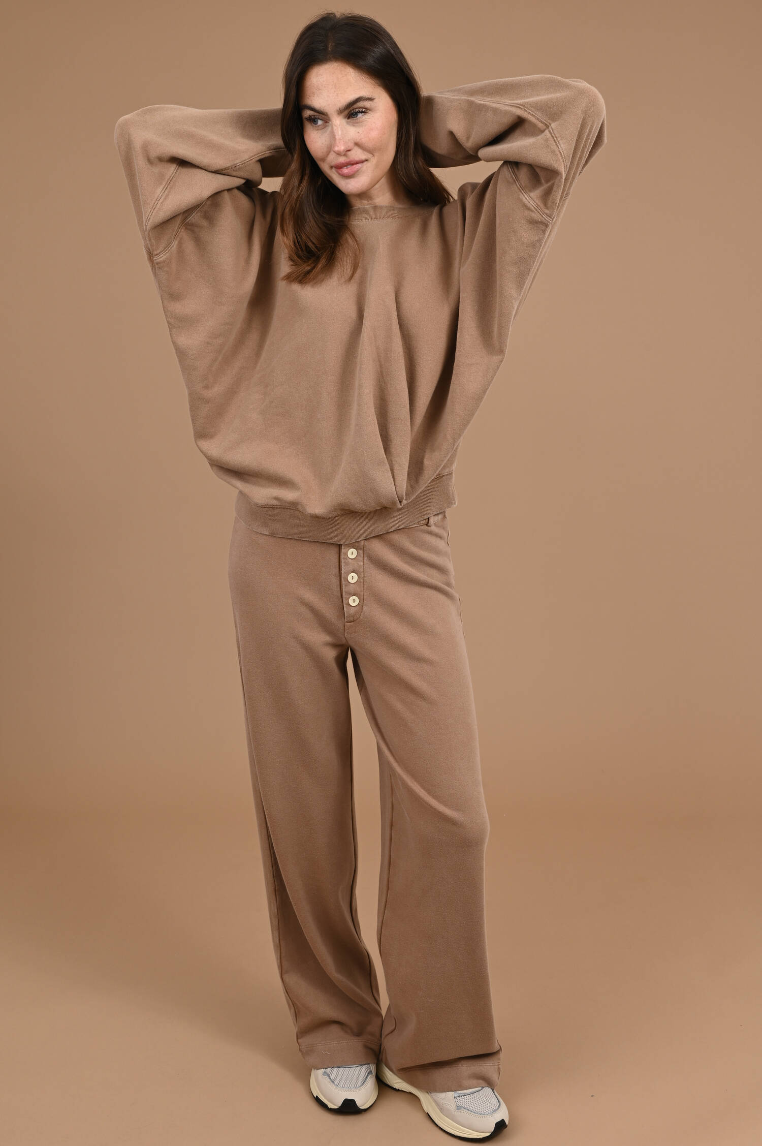 Sweater aus Bio-Baumwollmix in Braun