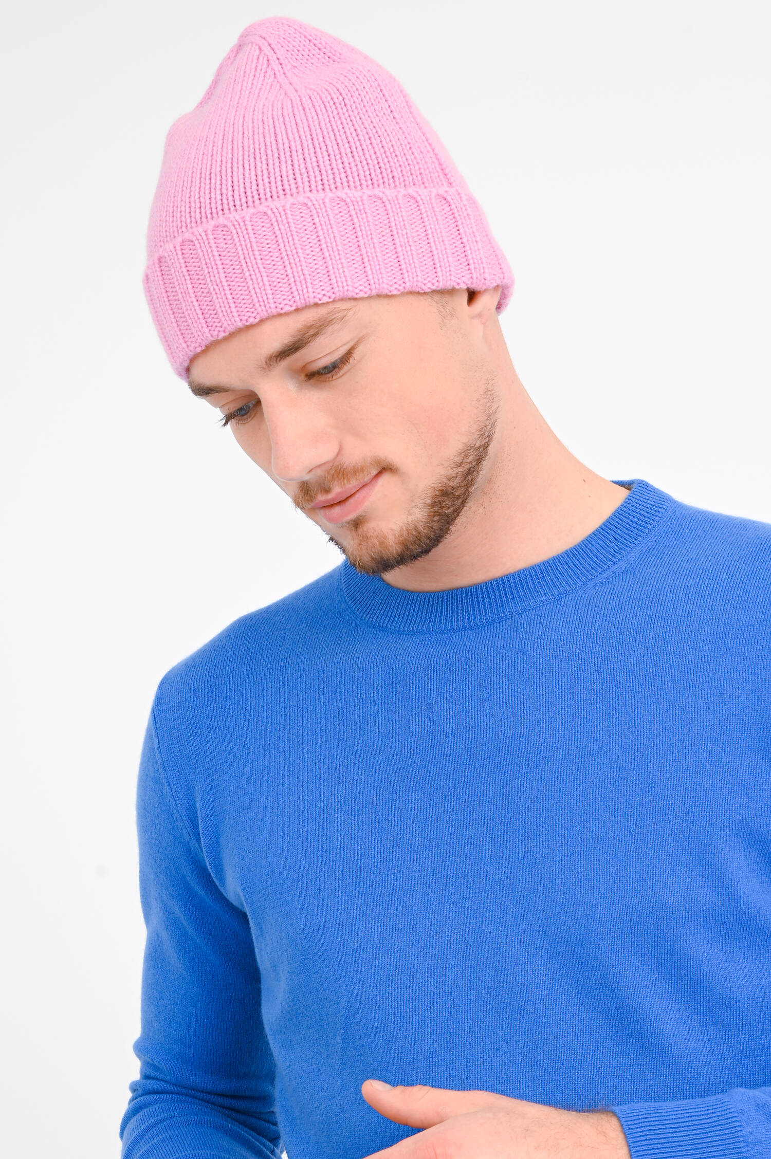 Mütze aus Cashmere in Rosa