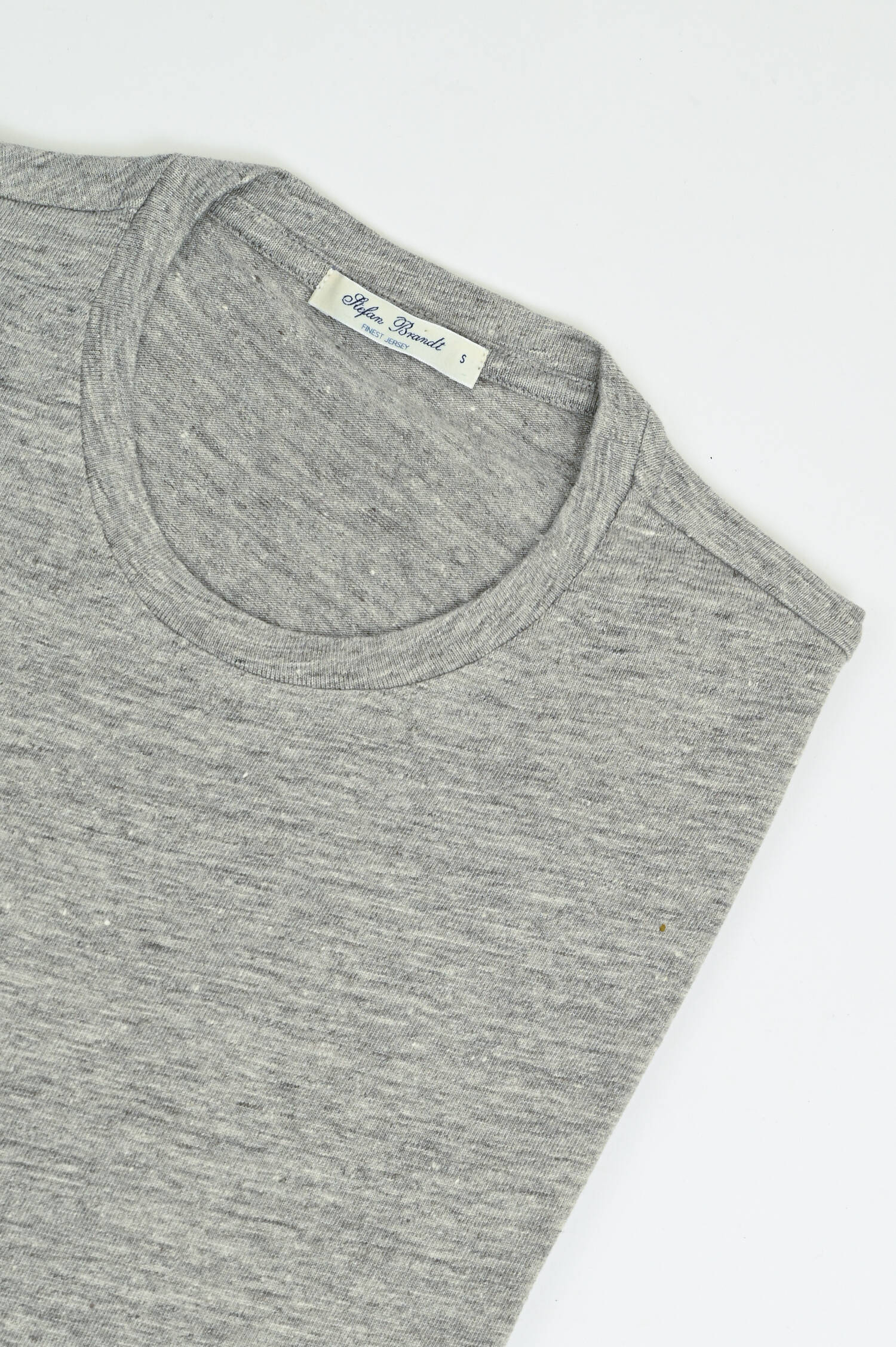 T-Shirt aus Leinen-Mix in Hellgrau