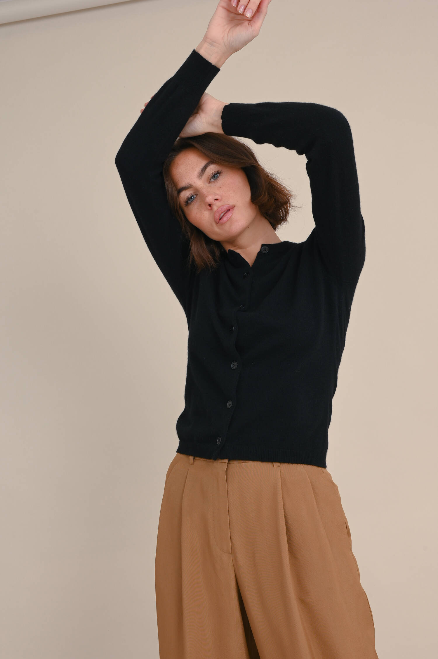 Cashmere Strickweste in Schwarz