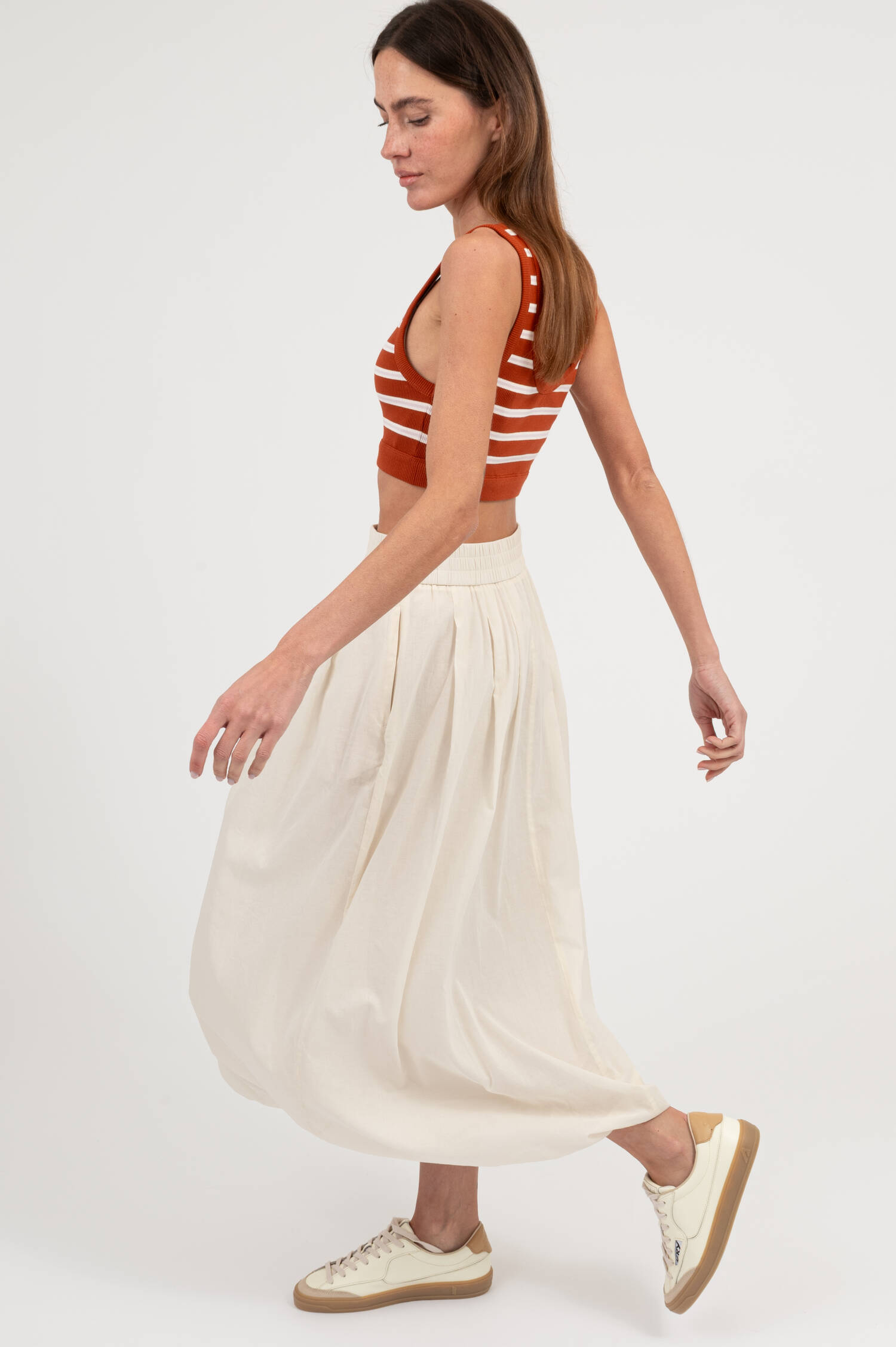 Rock aus Baumwolle in Creme