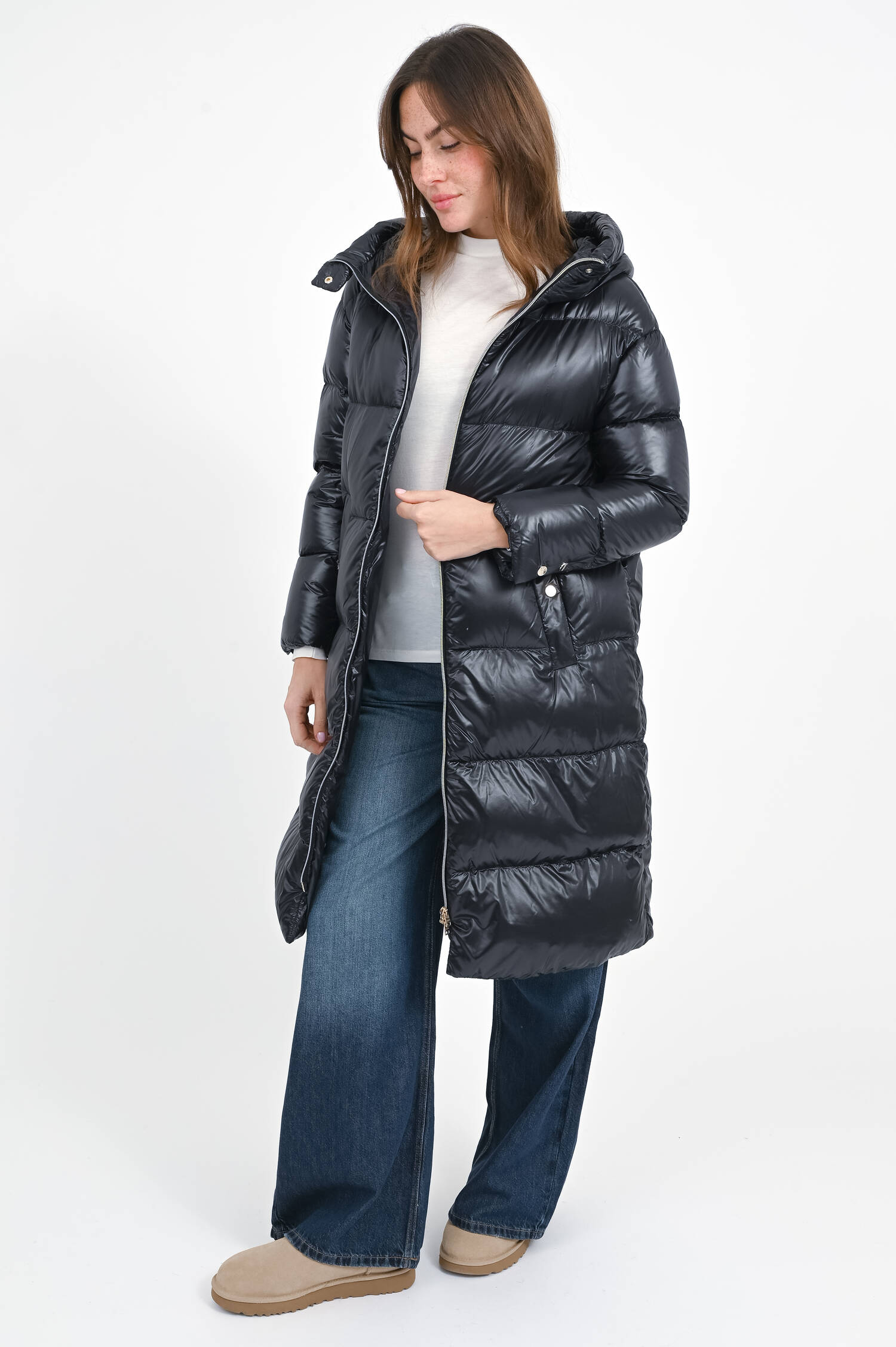 Steppmantel aus Daunen in Nero Steppmantel aus Daunen in Nero