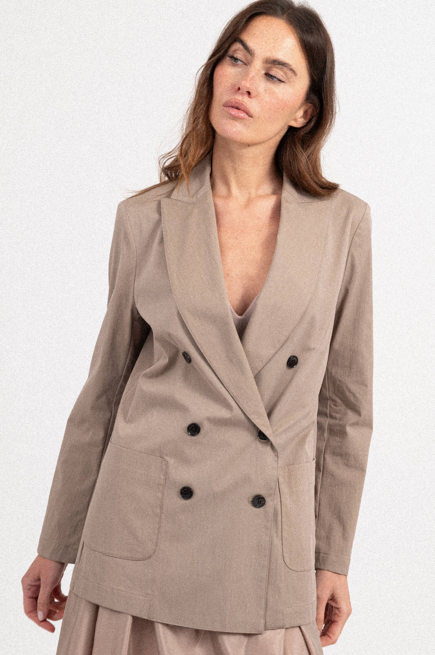 Slim Fit Blater GIACCA in Taupe