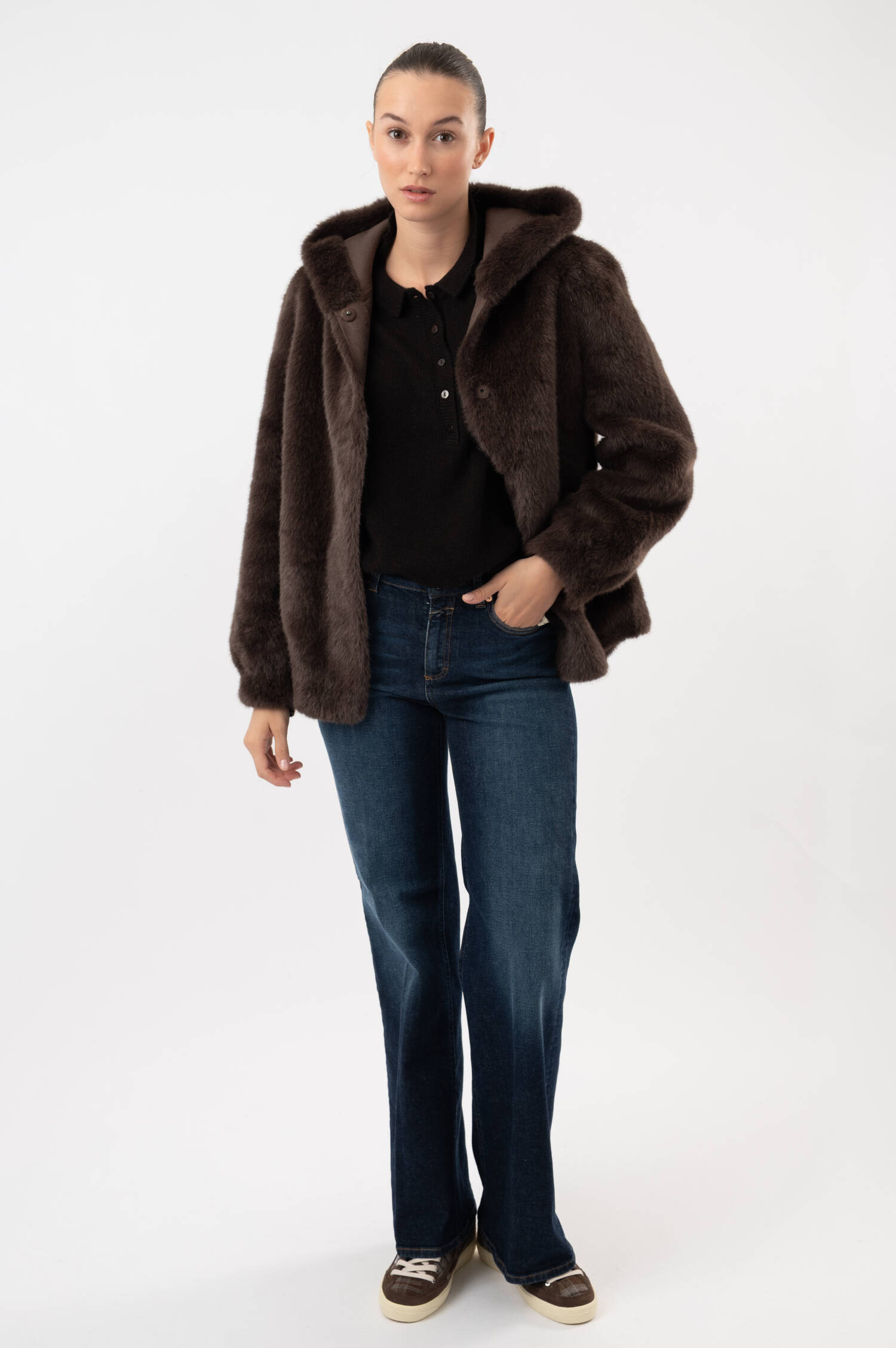 Faux-Fur-Jacke HOVY in Braun