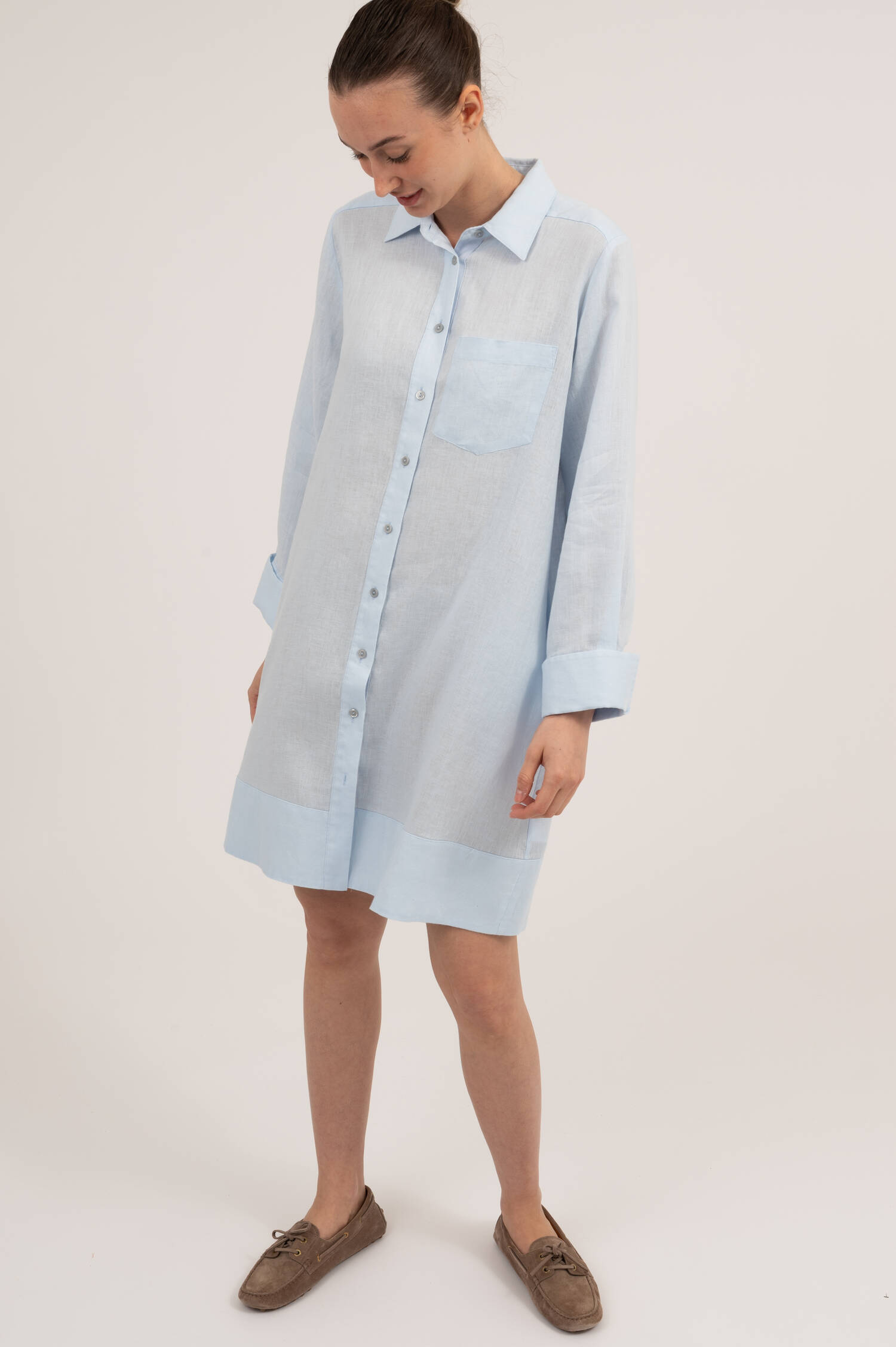 Hemdblusenkleid in Hellblau Hemdblusenkleid in Hellblau