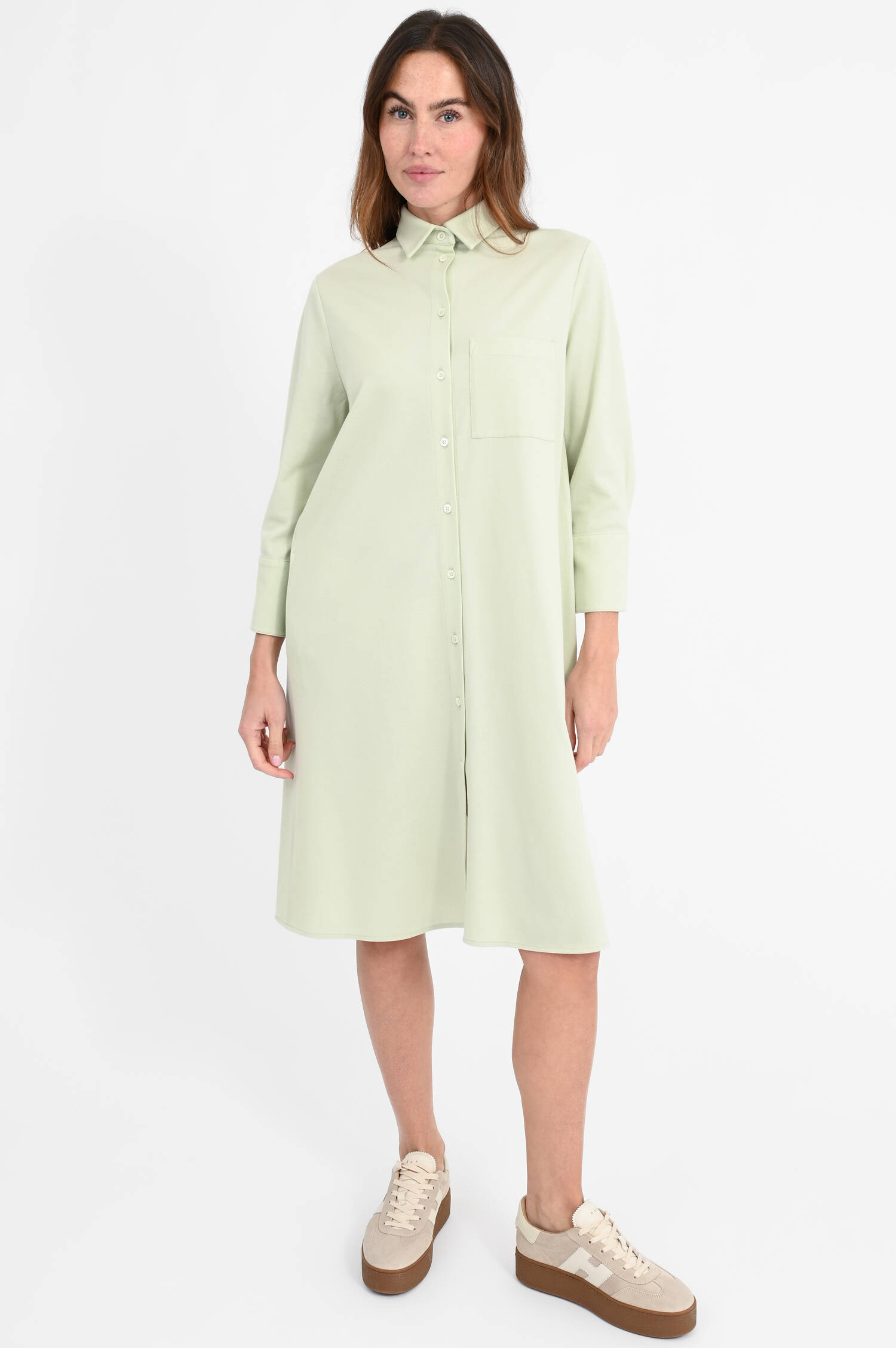 Polokleid mit aufgesetzter Tasche in Powder Green