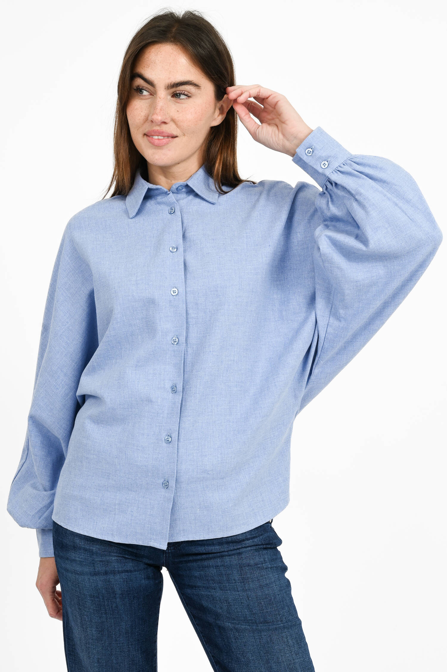 Flanellbluse in Light Blue Flanellbluse in Light Blue