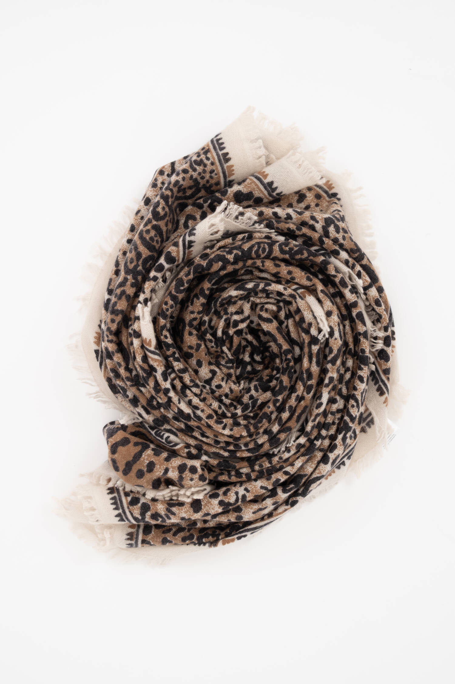 Cashmere-Schal mit Leoparden Print in Beige Cashmere-Schal mit Leoparden Print in Beige