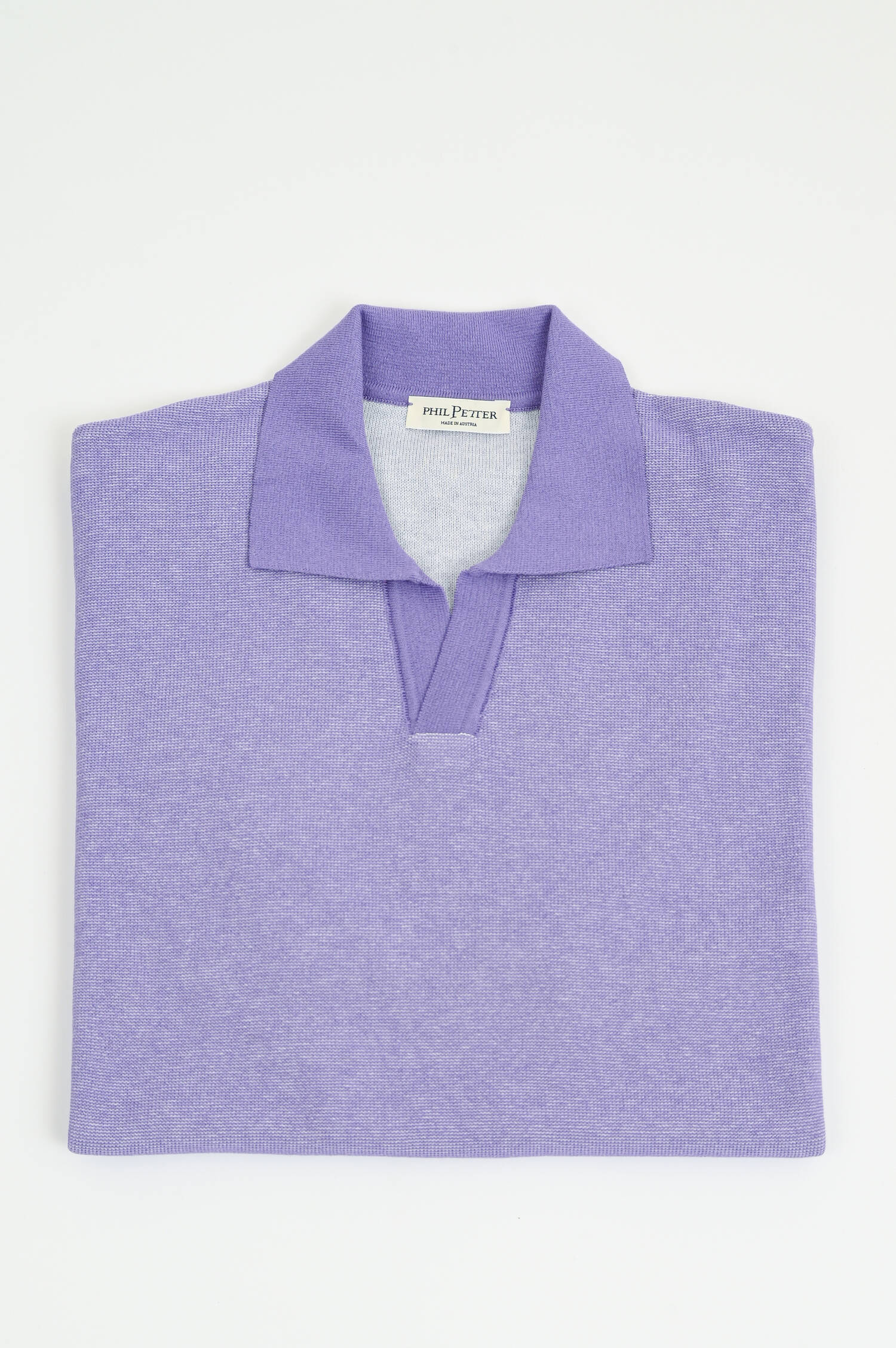 Poloshirt aus Baumwolle in Lila meliert