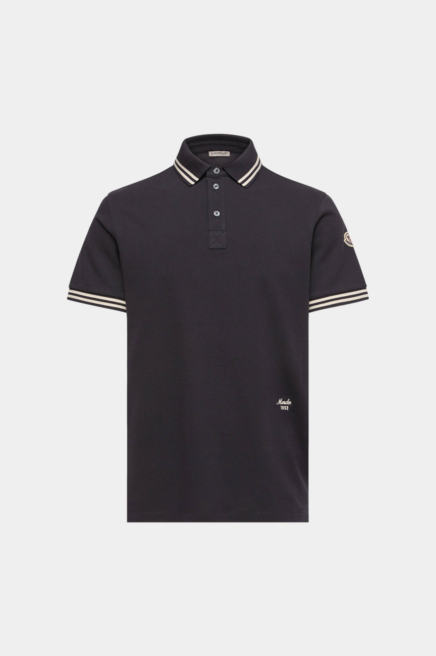 Poloshirt mit Streifakzenten in Navy