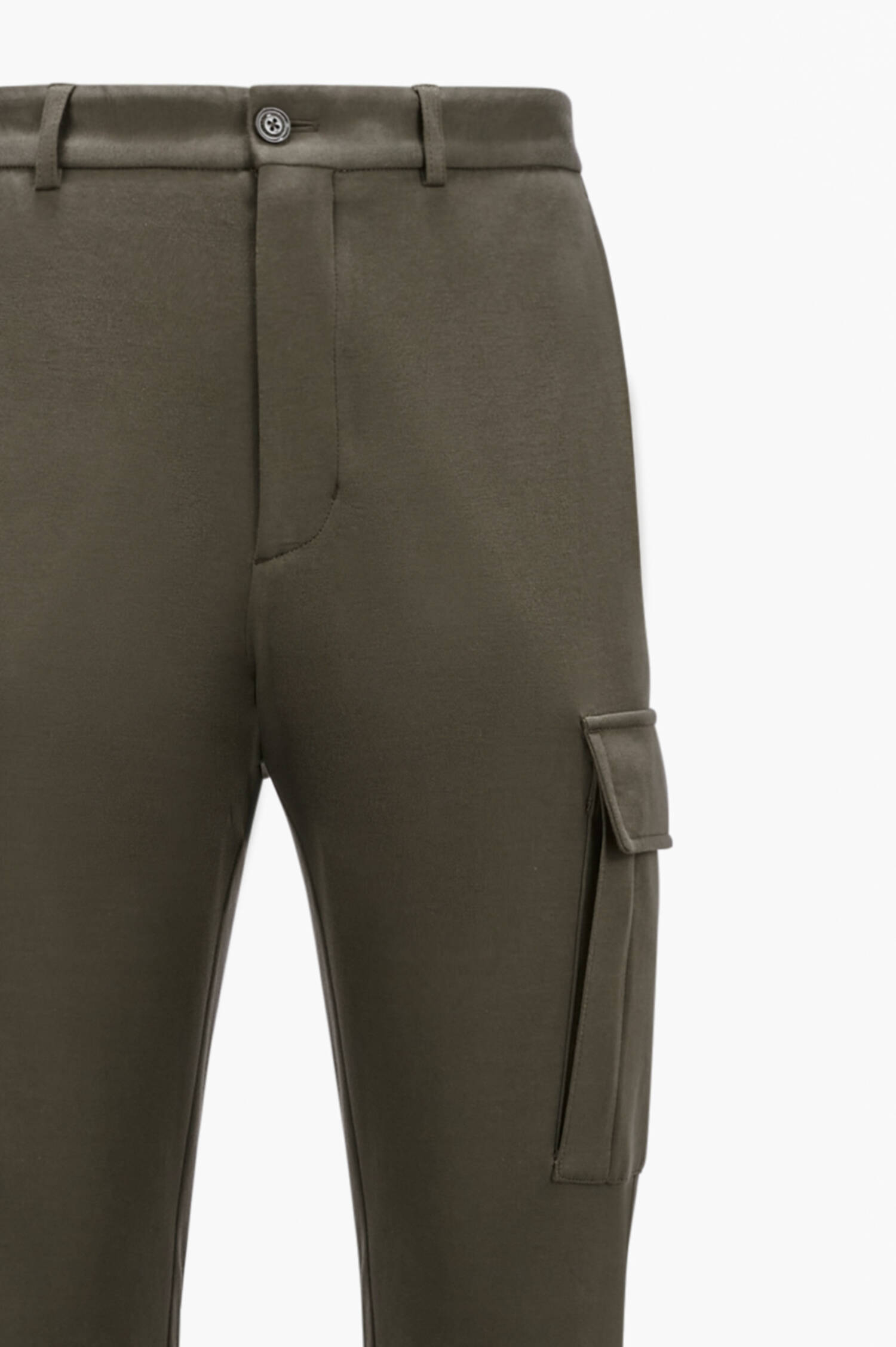 Cargohose aus Baumwolljersey in Khaki