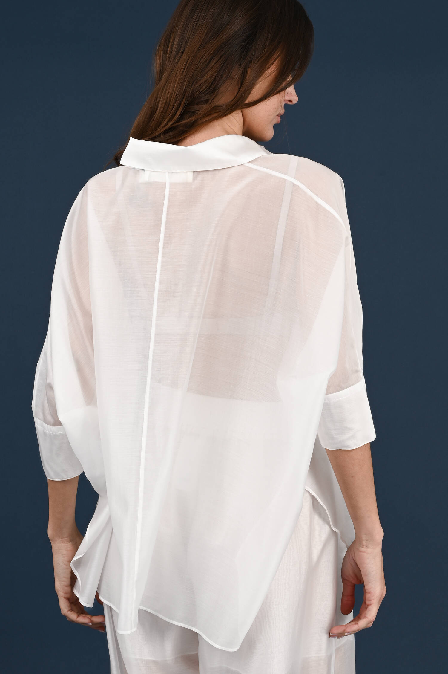 Weite Bluse in Bianco