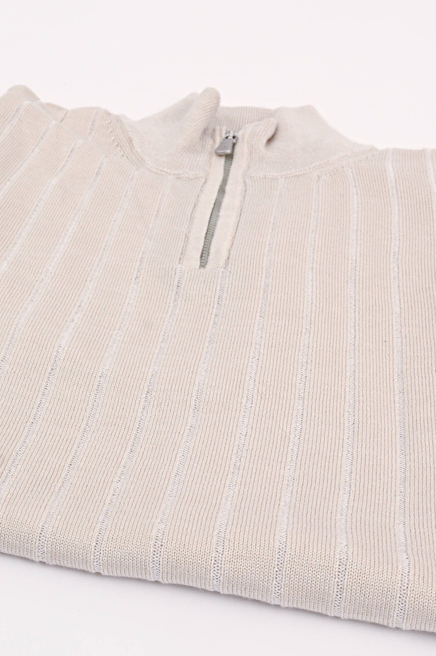 Ripp-Poloshirt in Beige
